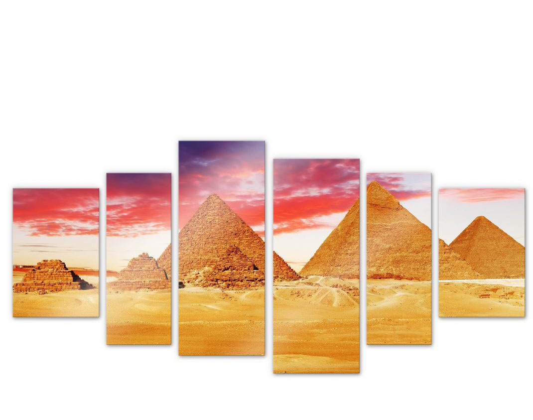 Image of Wall-Art Mehrteilige Bilder »Pyramiden von Gizeh (6-teilig)«, (Set, 6 St.) bei Ackermann Versand Schweiz
