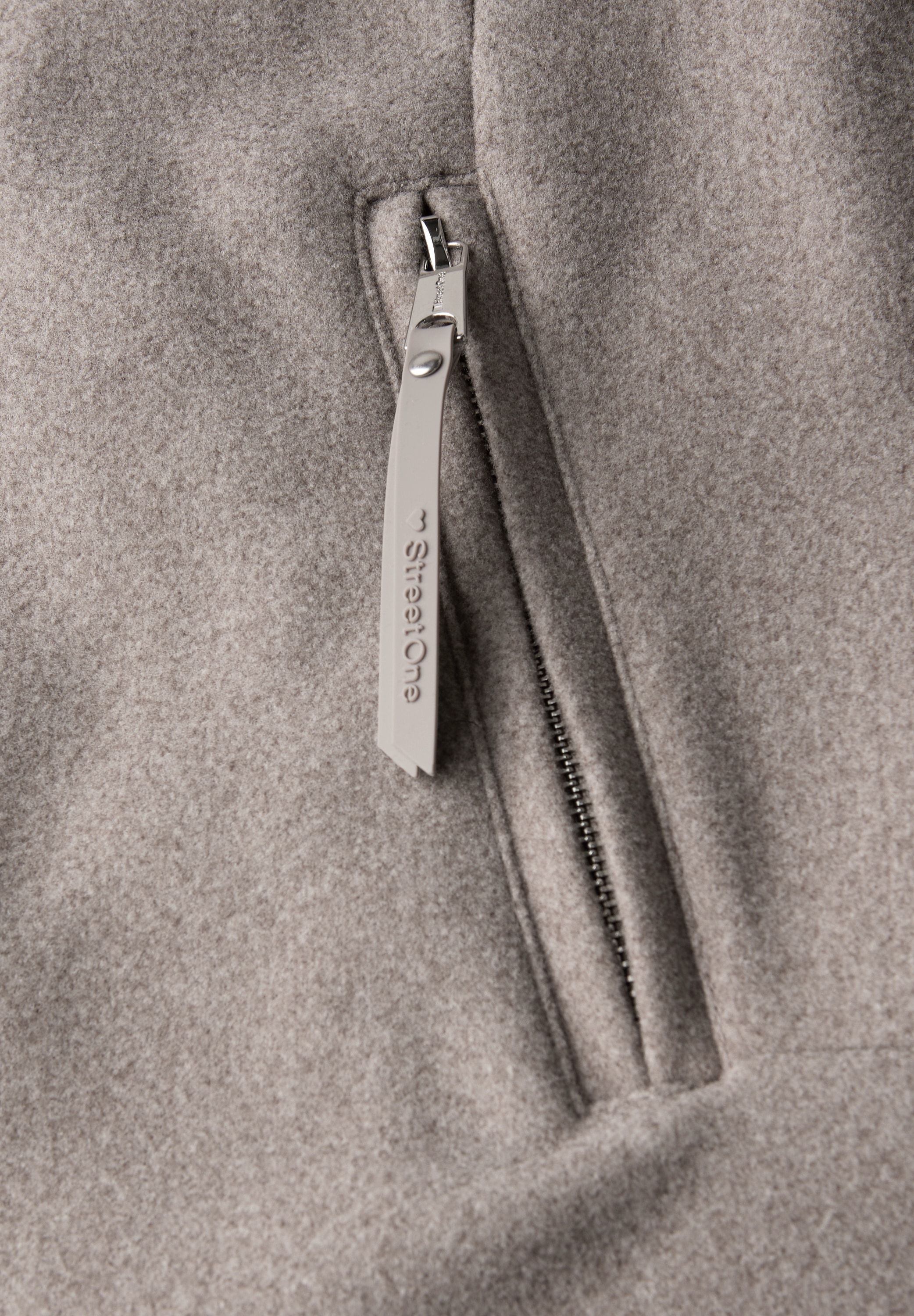 STREET ONE Wintermantel Stehkragen in Strickqualität, in Woll-Optik