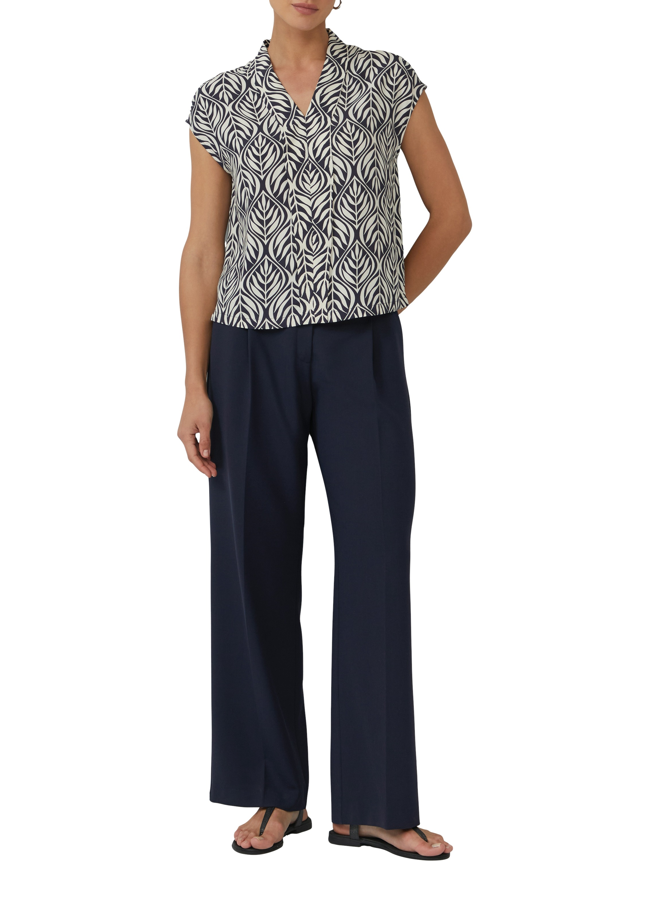 s.Oliver BLACK LABEL Kurzarmbluse, mit All-Over Print