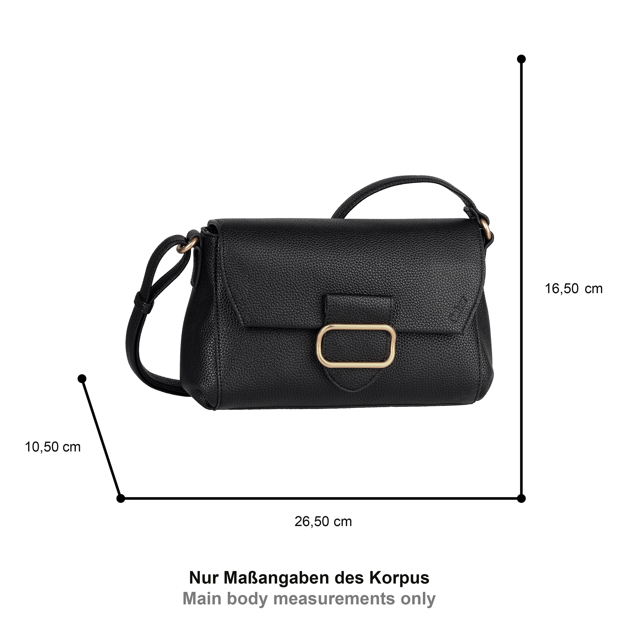 Gabor Umhängetasche »Melora« leicht genarbtes Lederimitat mit feinem Logo und goldenem Metallring