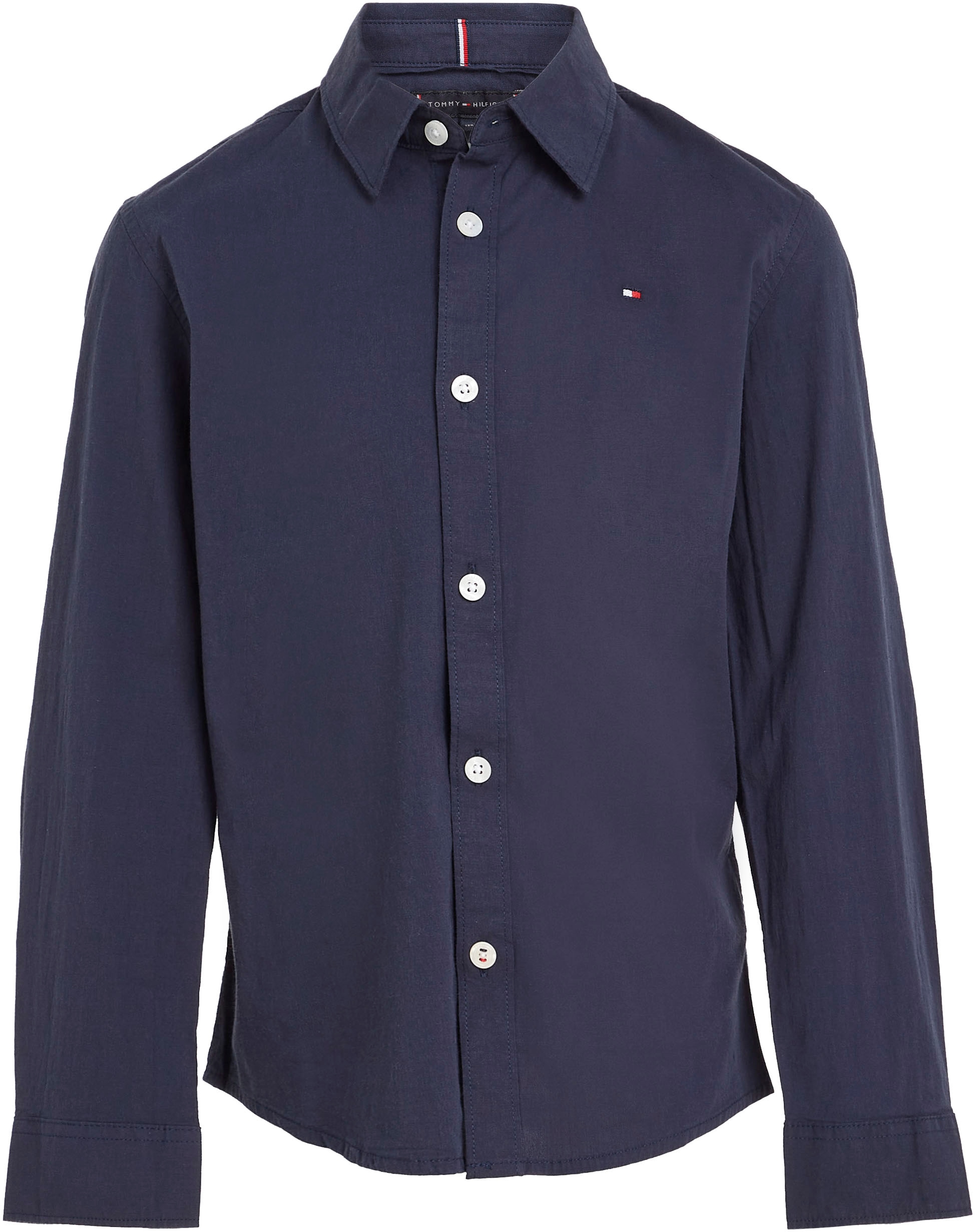 Tommy Hilfiger Langarmhemd »SOLID STRETCH POPLIN SHIRT L/S«, Kinder Kids Junior MiniMe,für Jungen