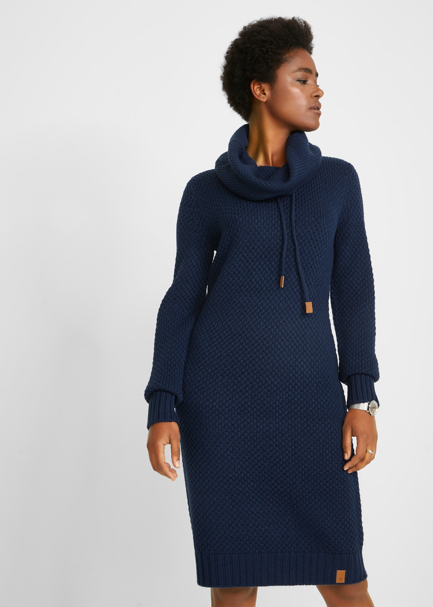 Image of bonprix Strickkleid "Strickkleid mit Schalkragen" mit Schalkragen