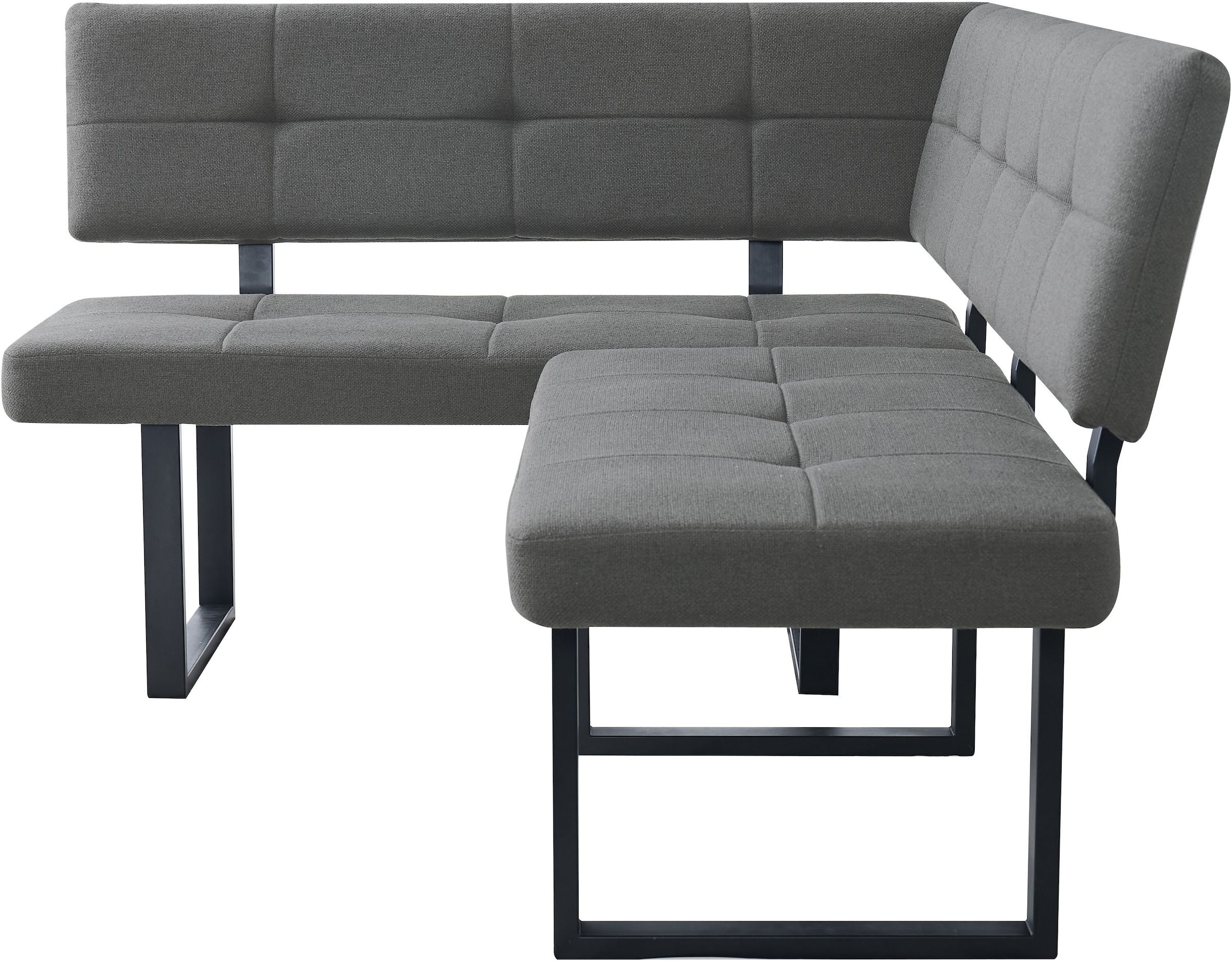 GOODproduct Ensemble de bancs d'angle »Alabama« Ensemble d'épargne, 4 tlg. Sitzgruppe mit Federkern, 2 Freischwingern und Sinterstein-Tisch
