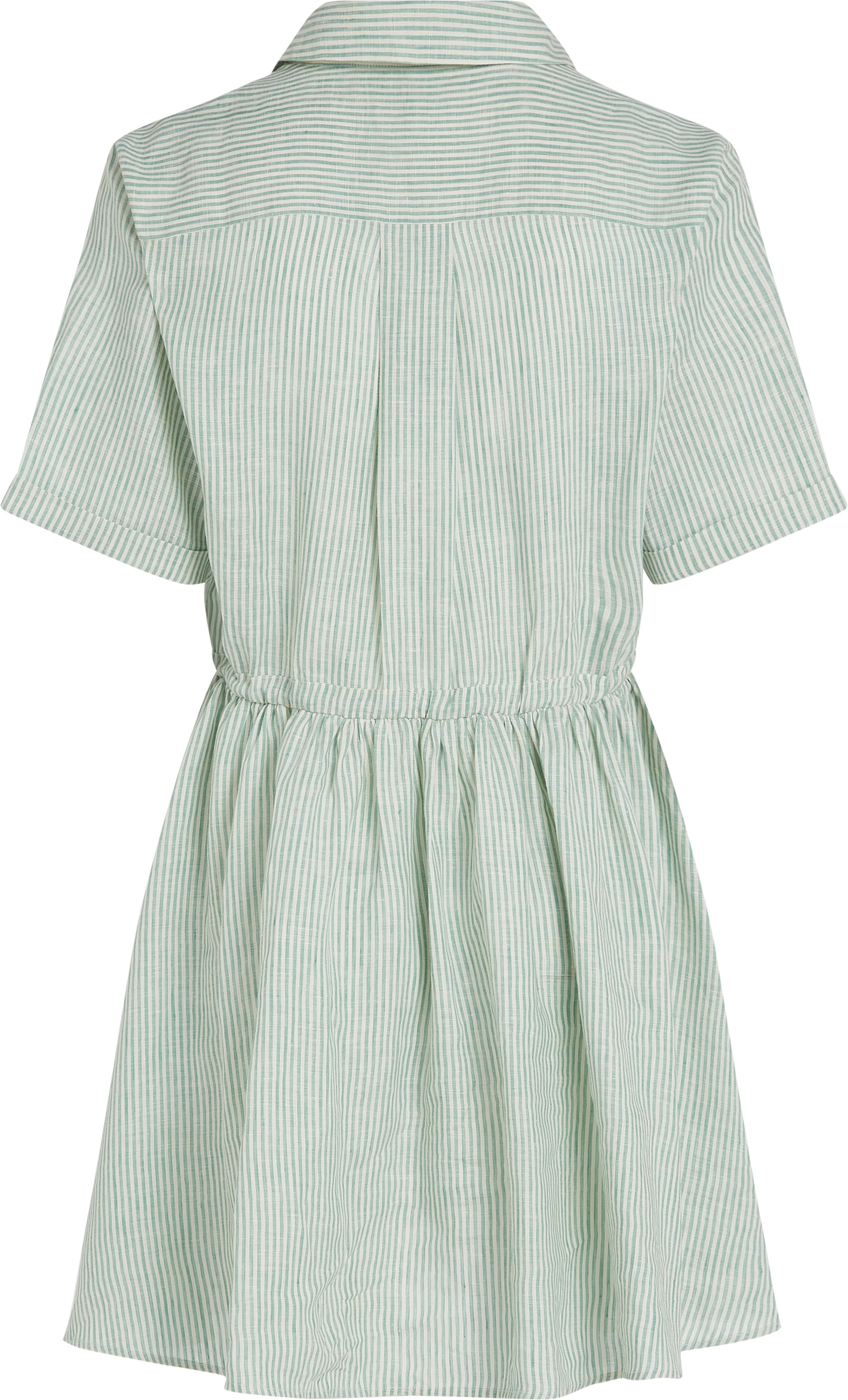 Tommy Hilfiger Hemdblusenkleid »ESS LINEN S/S SHORT DRESS«, mit Tunnelzug in der Taille, mit Rückenfalte,kühlendes Premium Leinen