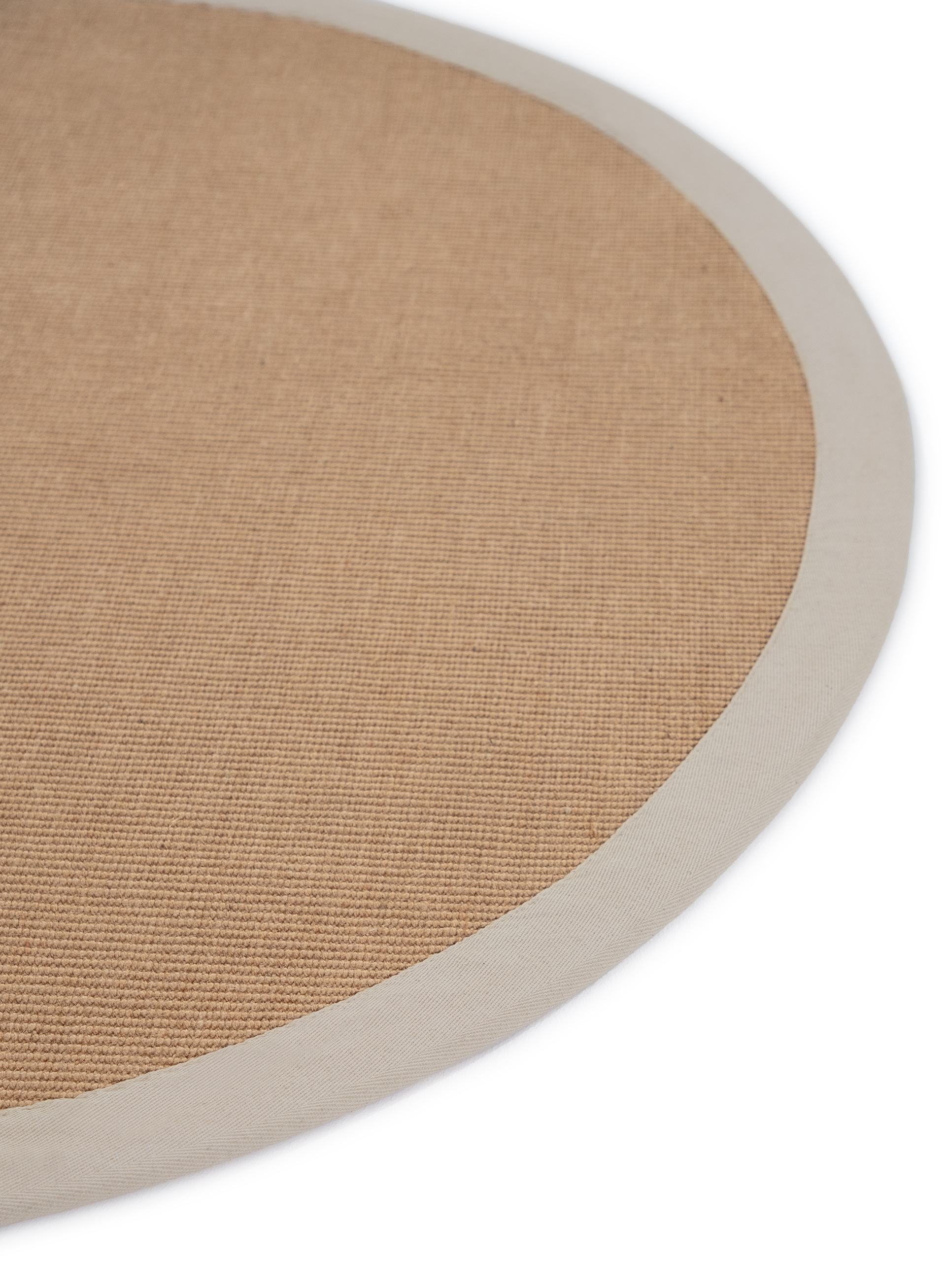 carpetfine Tapis en sisal »Sisal« Rond 5 mm Höhe mit farbiger Bordüre, Anti-Rutsch Rückseite