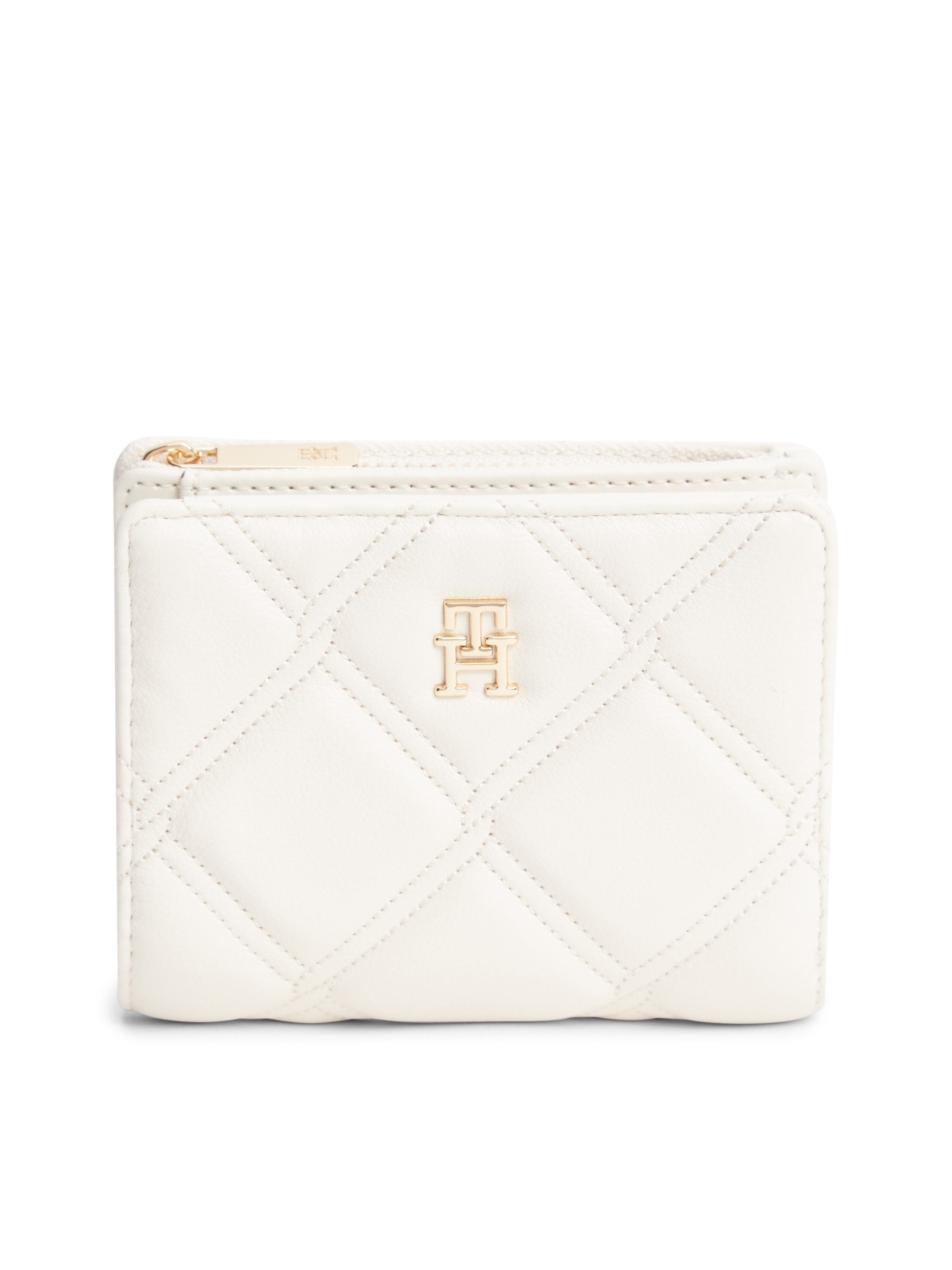 Image of Tommy Hilfiger Geldbörse "TH FEMININE BIFOLD" Damen Geldbeutel, Portemonnaie mit goldfarbenem TH-Logoelement