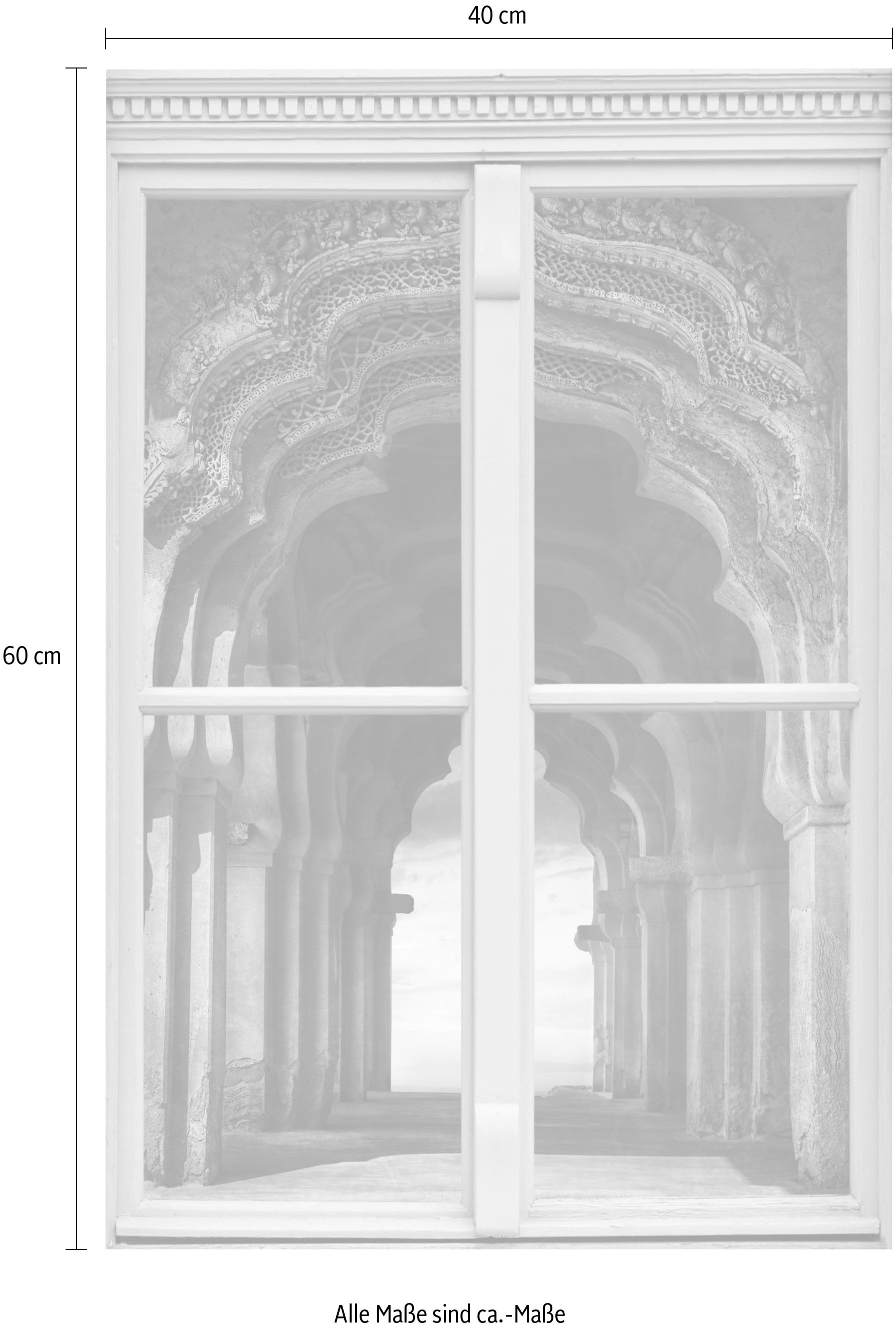 queence Autocollants muraux »Tor« Wandsticker, Wandbild, selbstklebend, 3D, Fenster