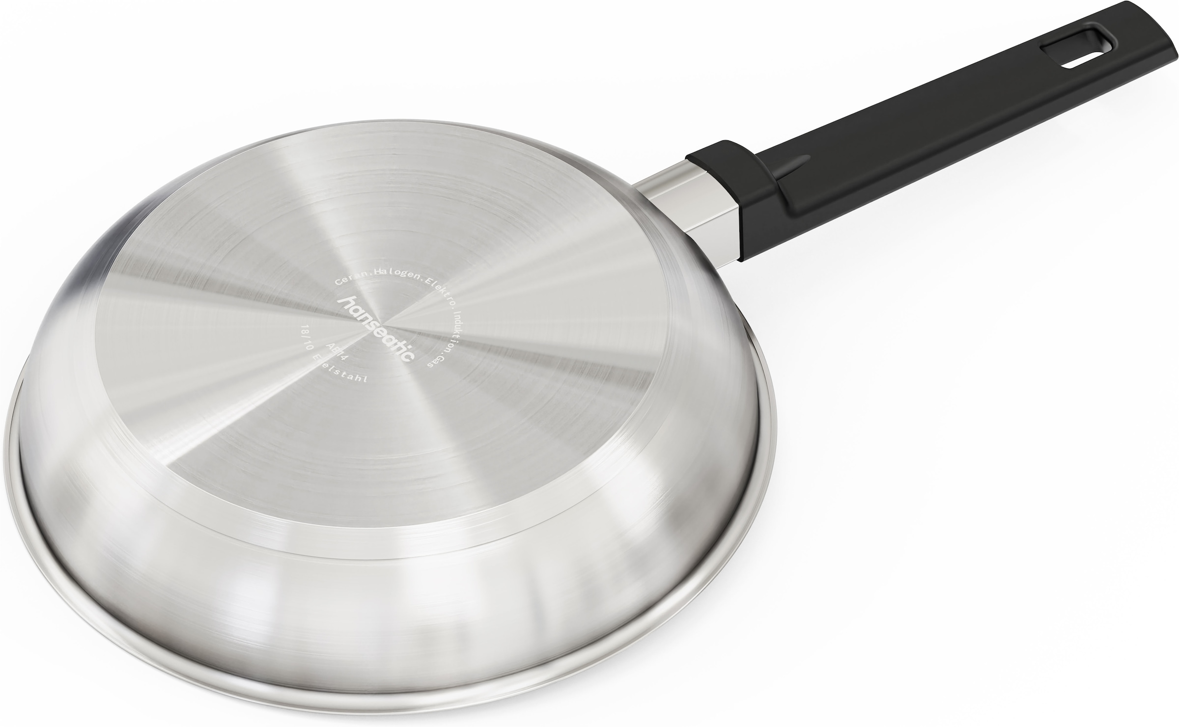 Hanseatic Set de poêles »SMART« Acier inoxydable 18/10 Ensemble, 1 poêle Ø 24 cm et 28 cm, 2 tlg. sans revêtement, économe en énergie, pour tous types de plaques, y compris induction