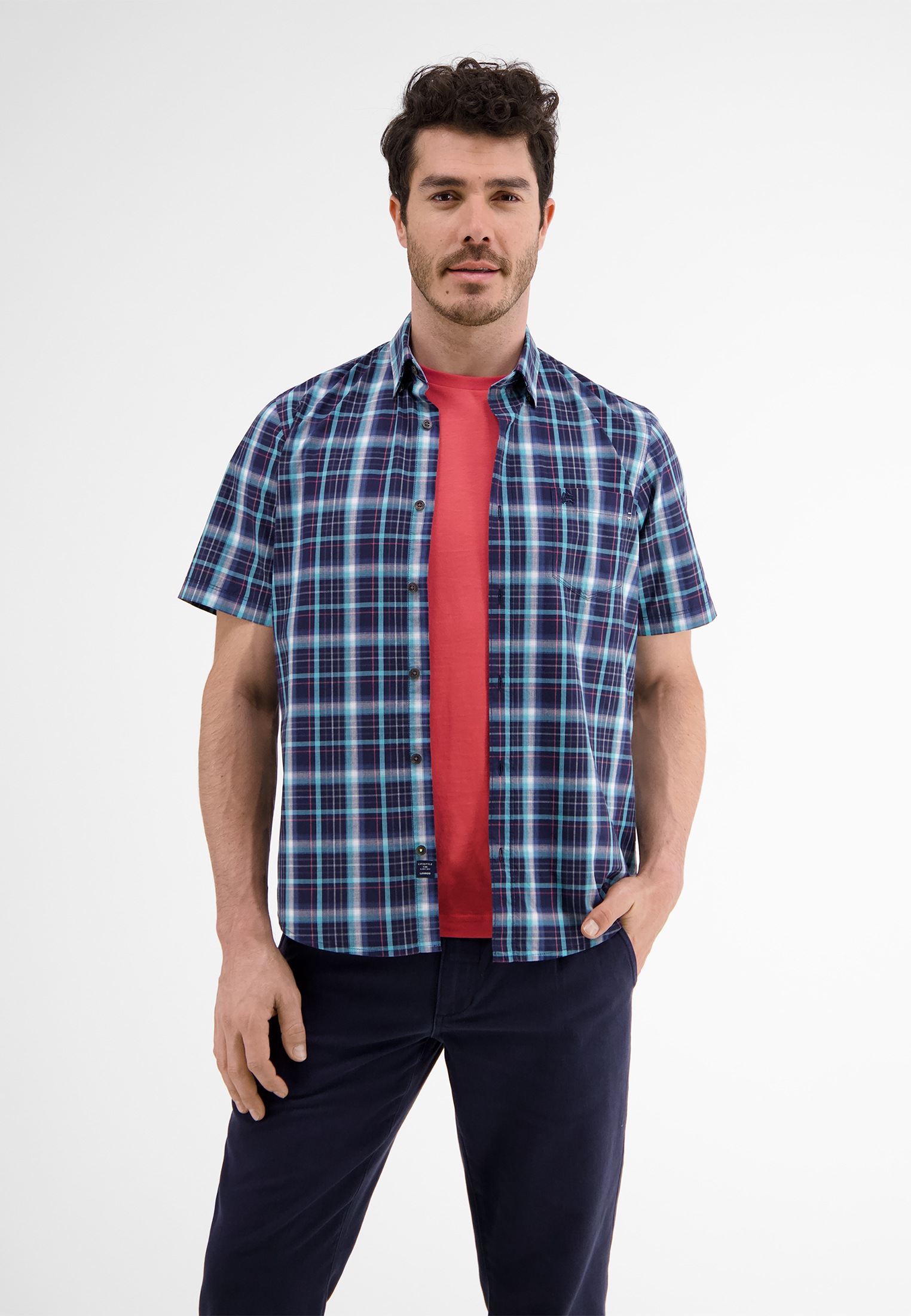 Image of LERROS Kurzarmhemd "Halbarmhemd *Poplin Check*"