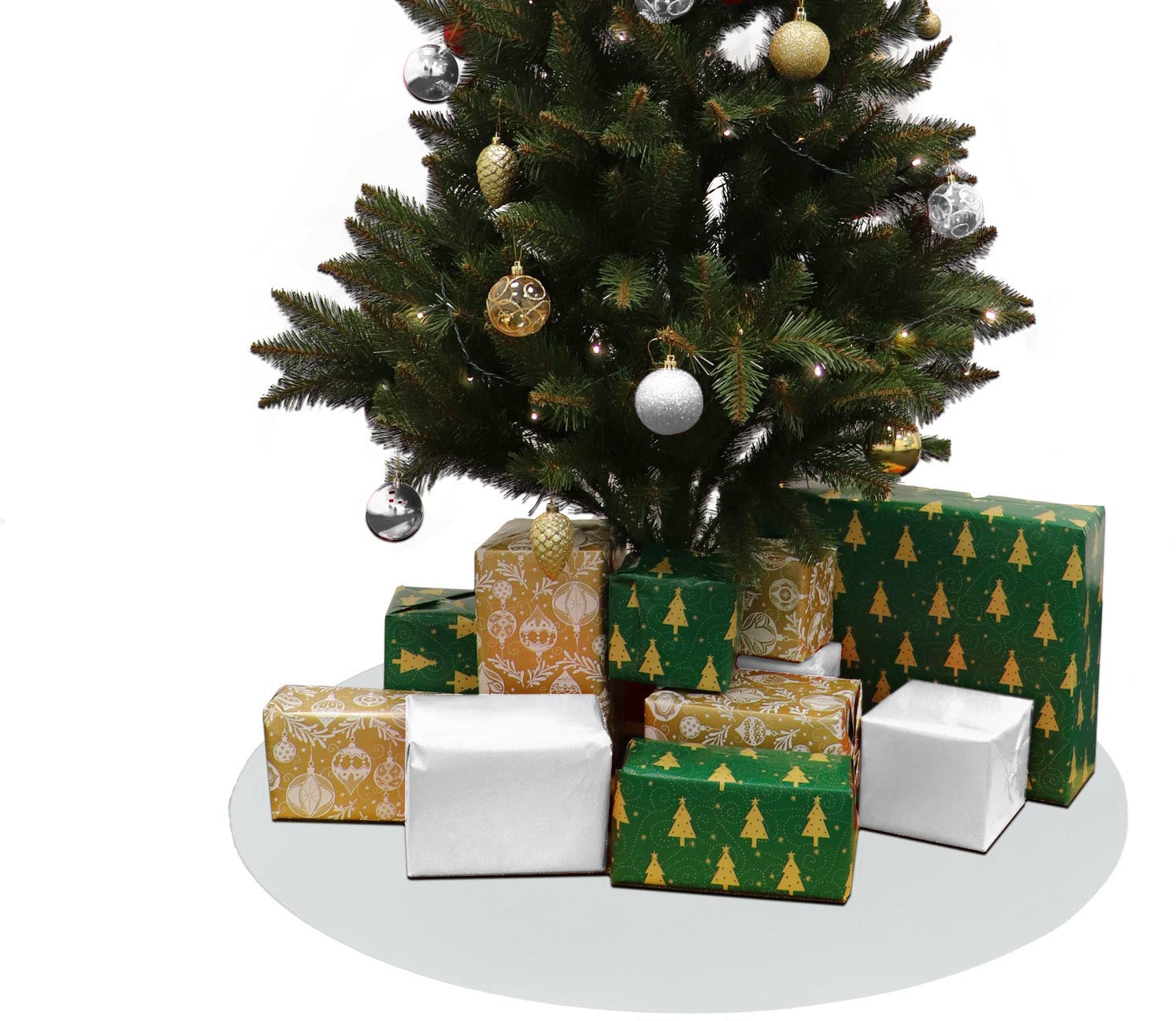 Image of Primaflor-Ideen in Textil Baumteppich "Weihnachtsbaum & Adventskranz Unterlage "REVExpo", Made in Belgium" rund 5 mm Höhe in 3 Grössen, Uni-Farben, Filzunterlage, rutschsicher, Weihnachten