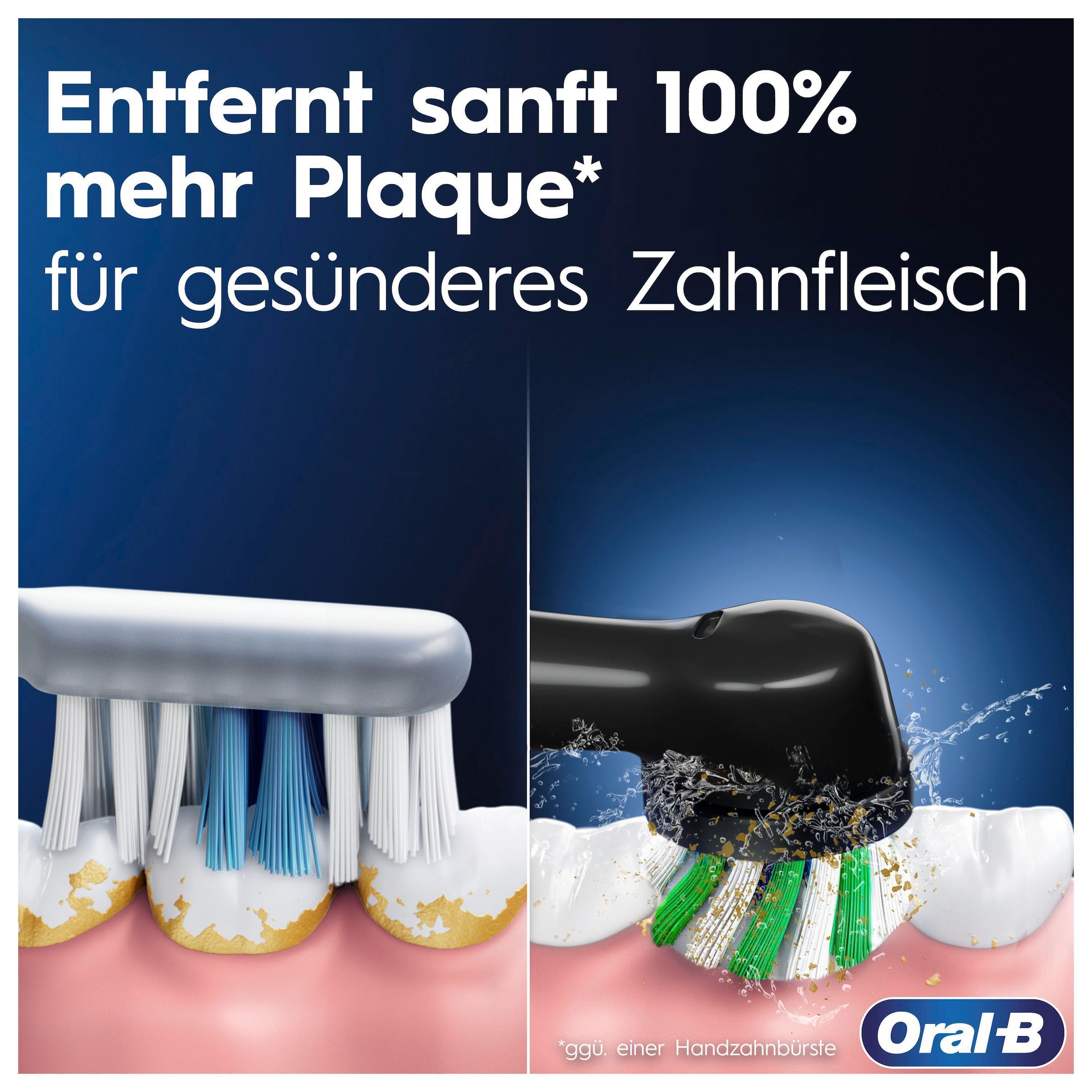 Oral-B Elektrische Zahnbürste »Pro 3 3500« 2 Stk. Aufsteckbürsten 3 Putzmodi