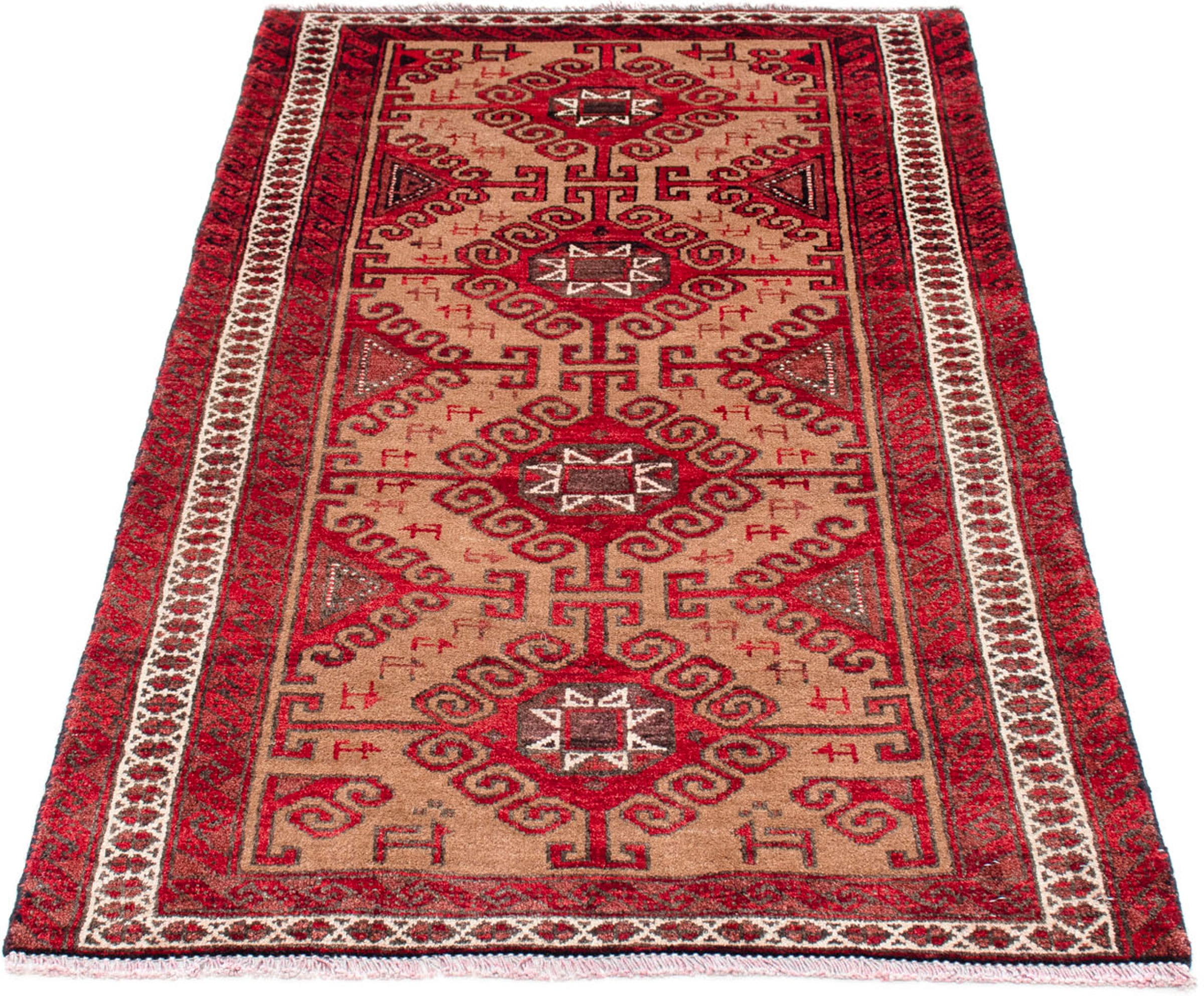 Image of morgenland Orientteppich »Belutsch - 140 x 76 cm - rot«, rechteckig, 8 mm Höhe, Wohnzimmer, Handgeknüpft, Einzelstück mit Zertifikat bei Ackermann Versand Schweiz