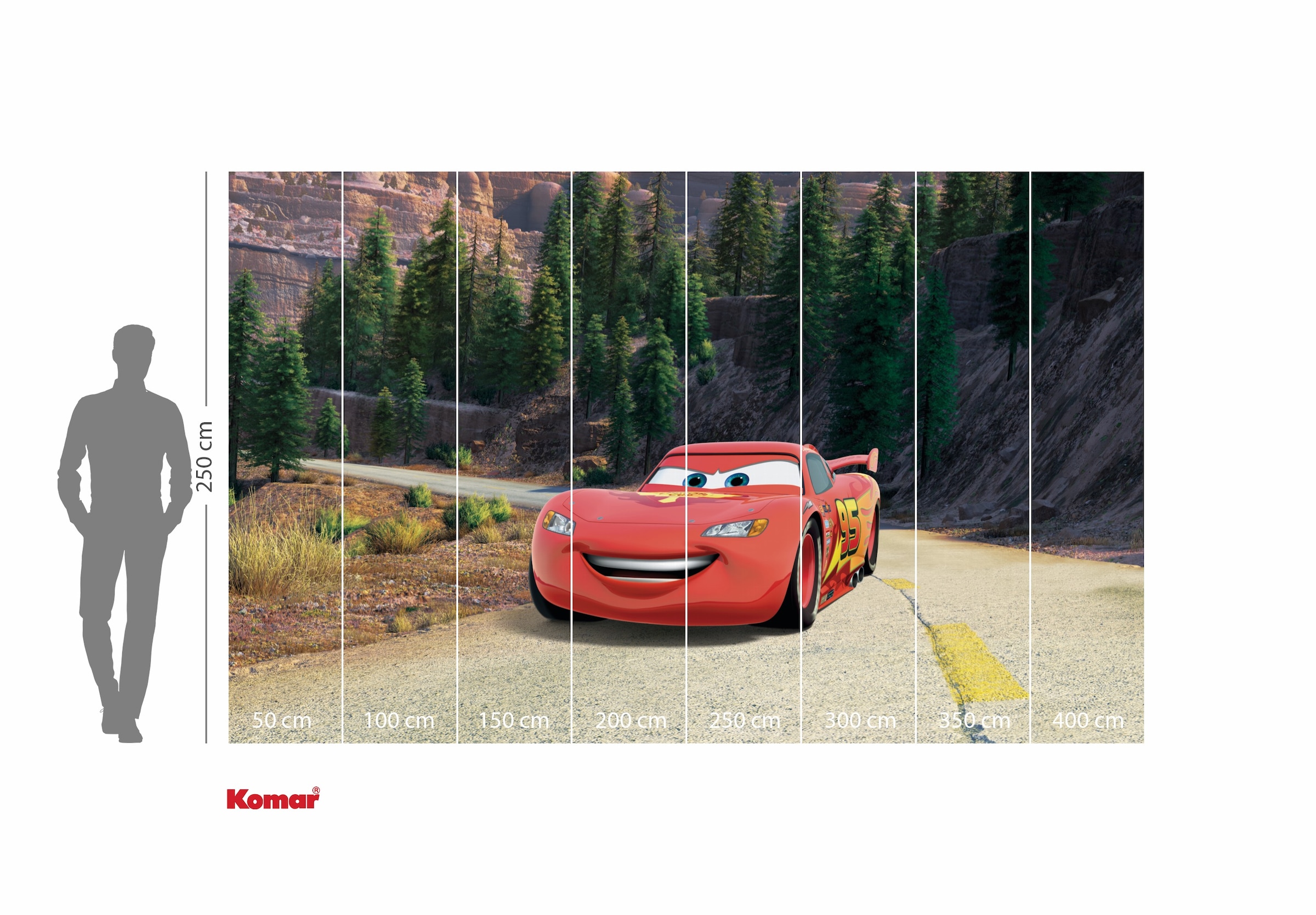 Komar Kindertapete »Disney and Pixar Cars Every Road has a Story« bedruckt glatt