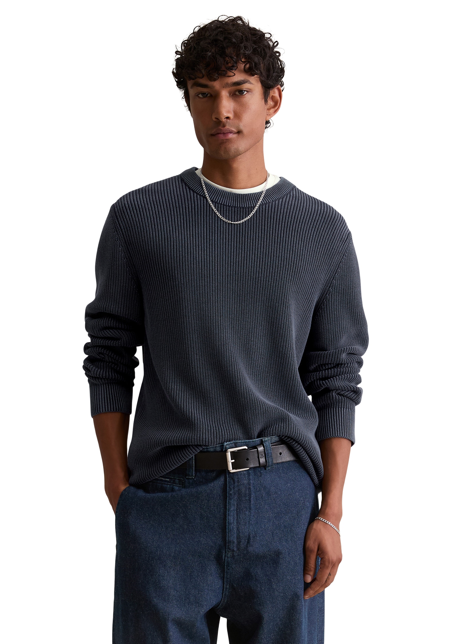Marc O'Polo DENIM Pull à col rond »loose fit mit speziellem Farbeffekt«