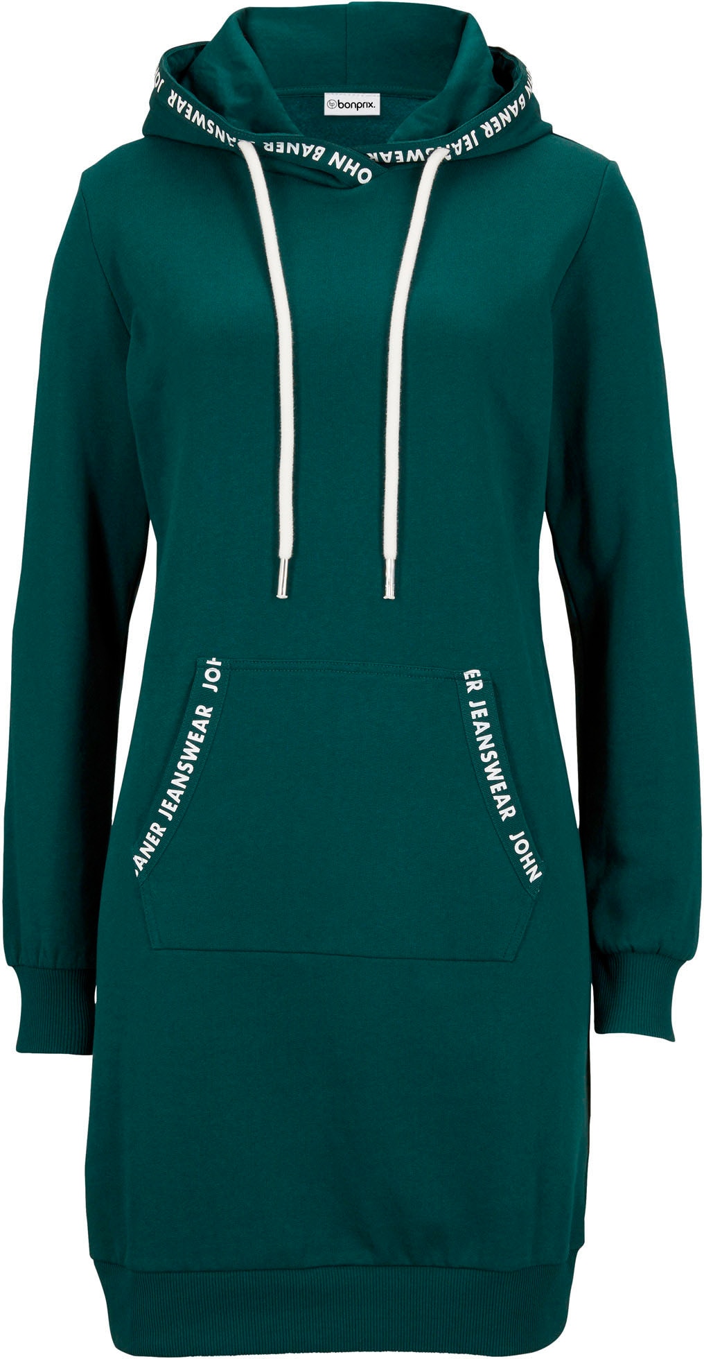 bonprix Robe en sweat für den Alltag, mit Stehkragen und Kapuze, lässig geschnitten