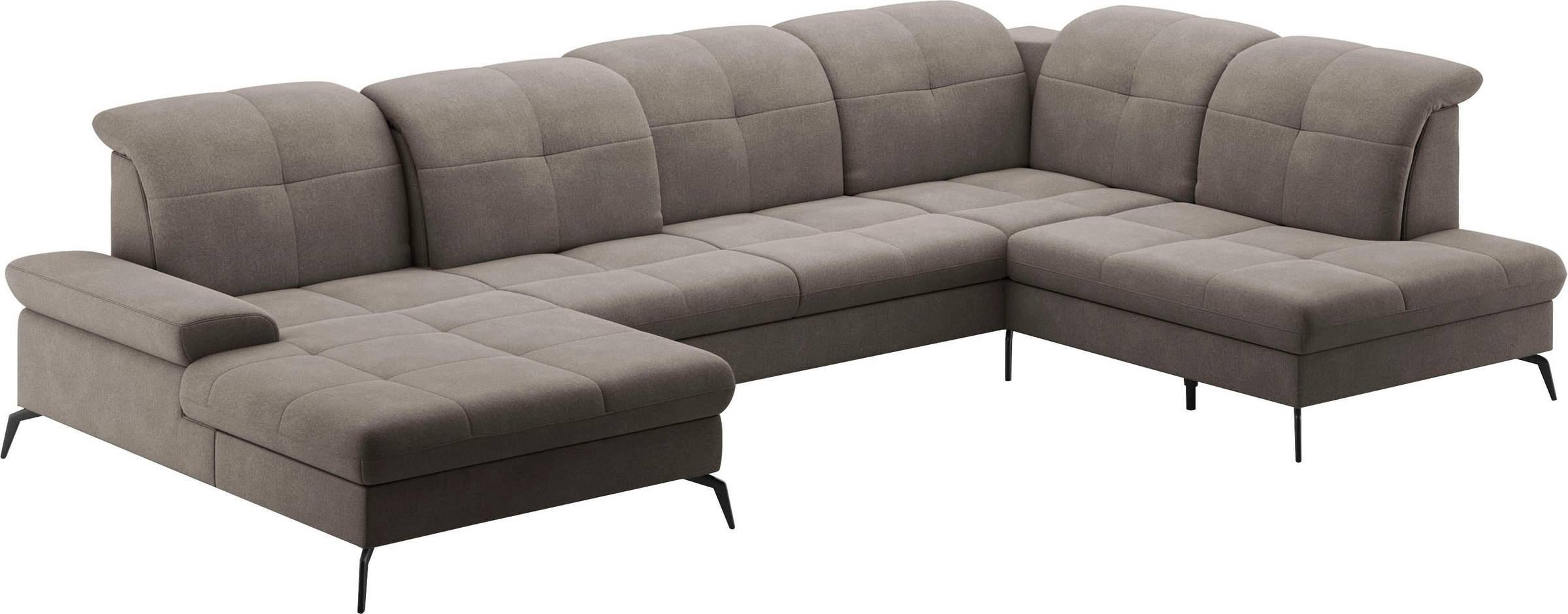 sit&more Wohnlandschaft »Amica, U-Form, inkl. Sitztiefenverstellung und Armteilverstellung« wahlweise mit Kopfteilverstellung, Bettfunktion und Bettkasten