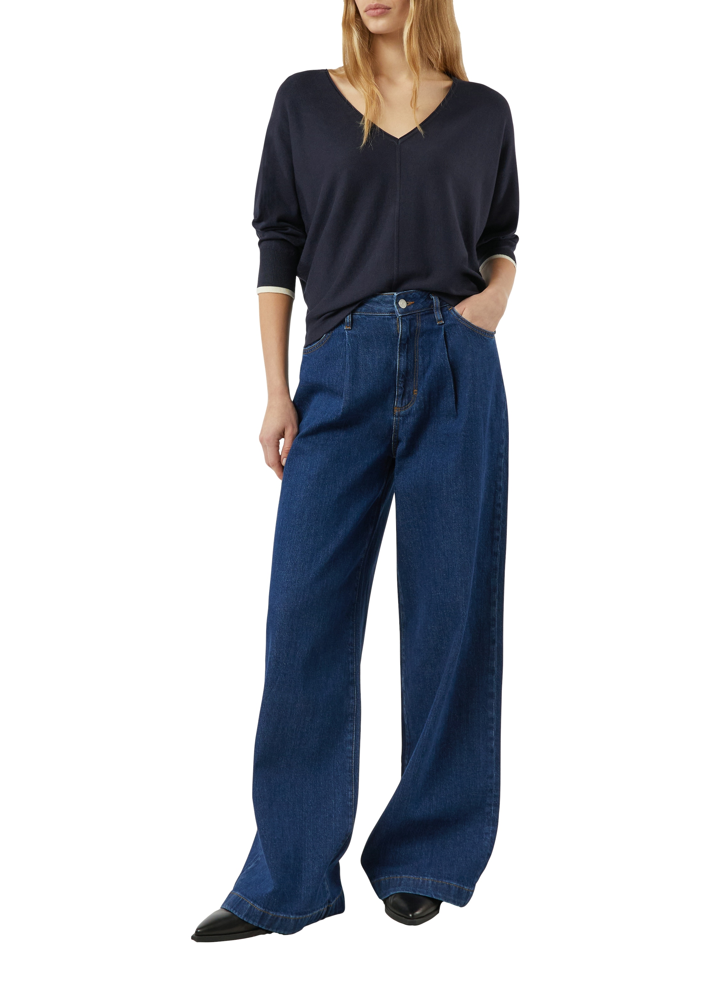 Comma Pull en tricot mit V-Ausschnitt