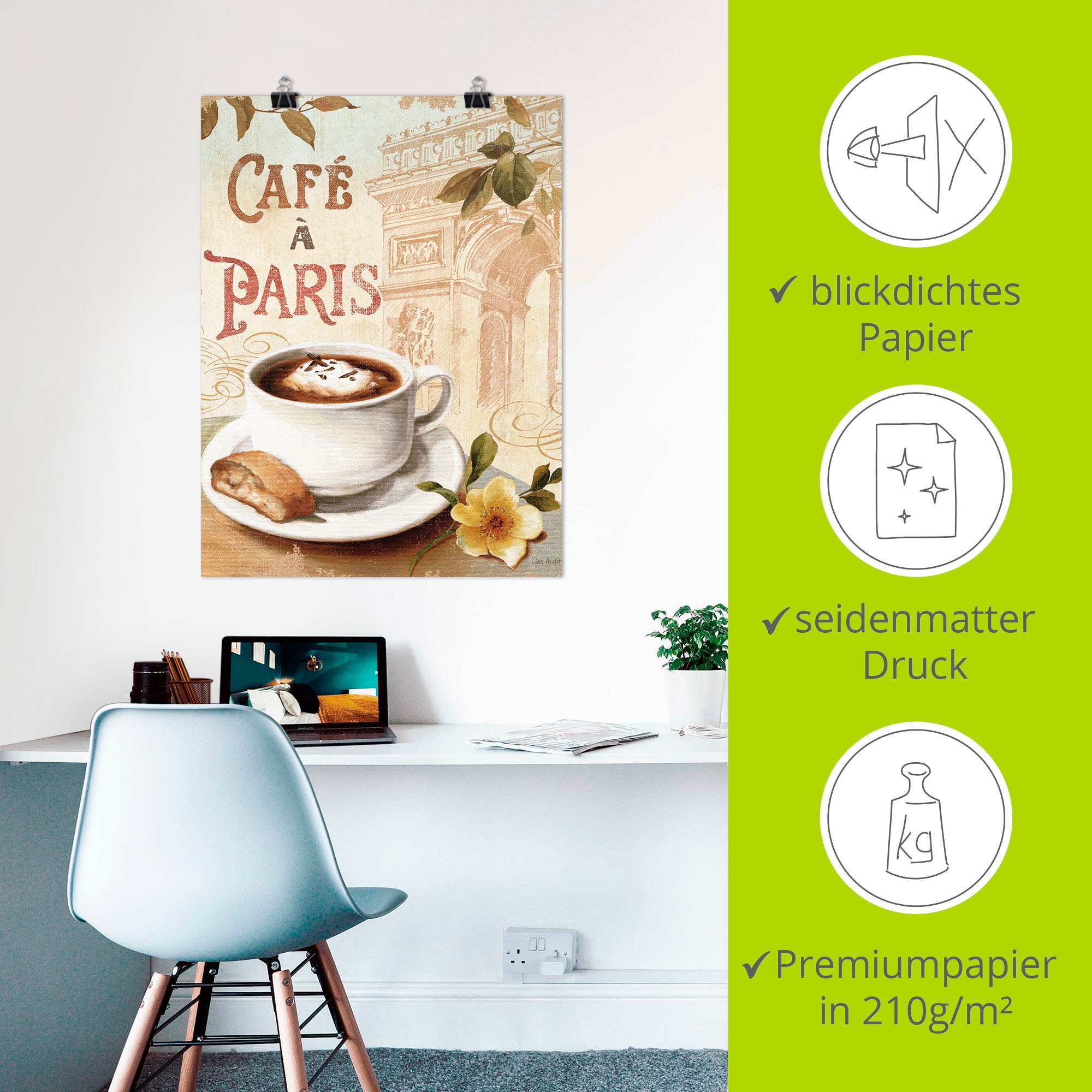 Artland Poster »Kaffee in Europa I« 1 cuis tlg. ohne Rahmen