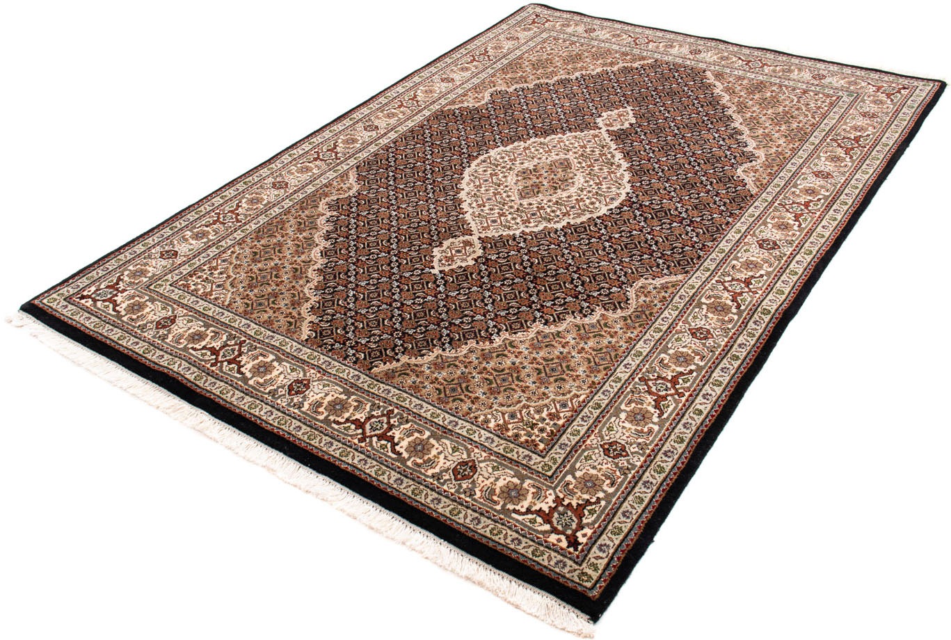 Image of morgenland Orientteppich »Perser - Täbriz - 206 x 144 cm - dunkelblau«, rechteckig, 10 mm Höhe, Wohnzimmer, Handgeknüpft, Einzelstück mit Zertifikat bei Ackermann Versand Schweiz
