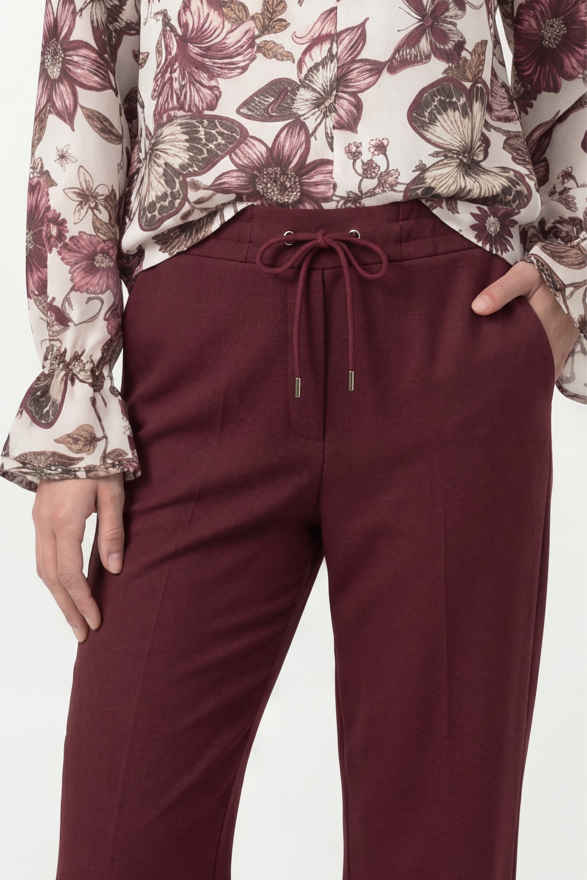 Monari Pantalon à enfiler »Hose Basic Rippe 78cm«  coupe régulière avec ceinture élastique