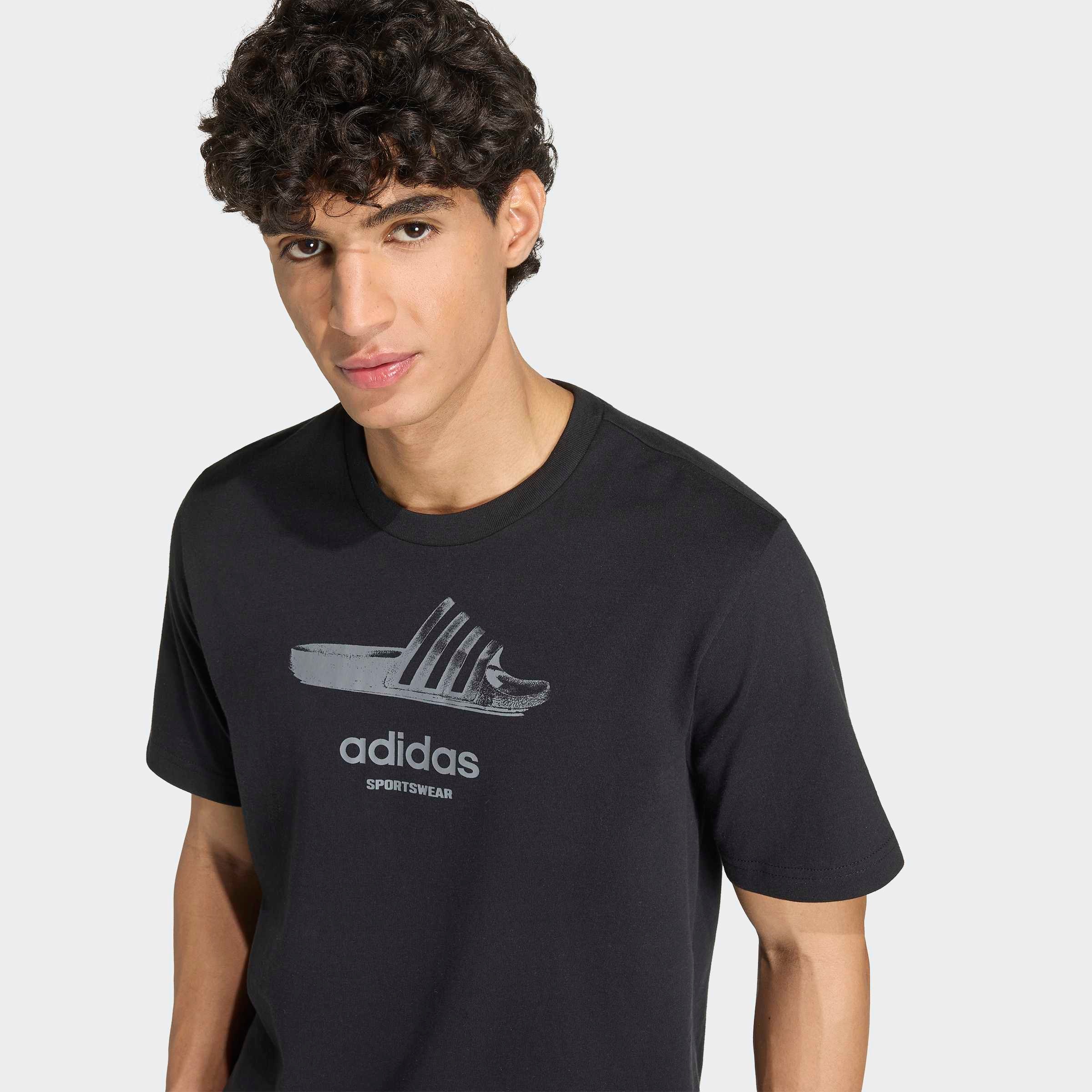 adidas Sportswear T-shirt »SUMMER SLIDE GRAFIK« avec étiquette tissée à la couture latérale, sans fermeture