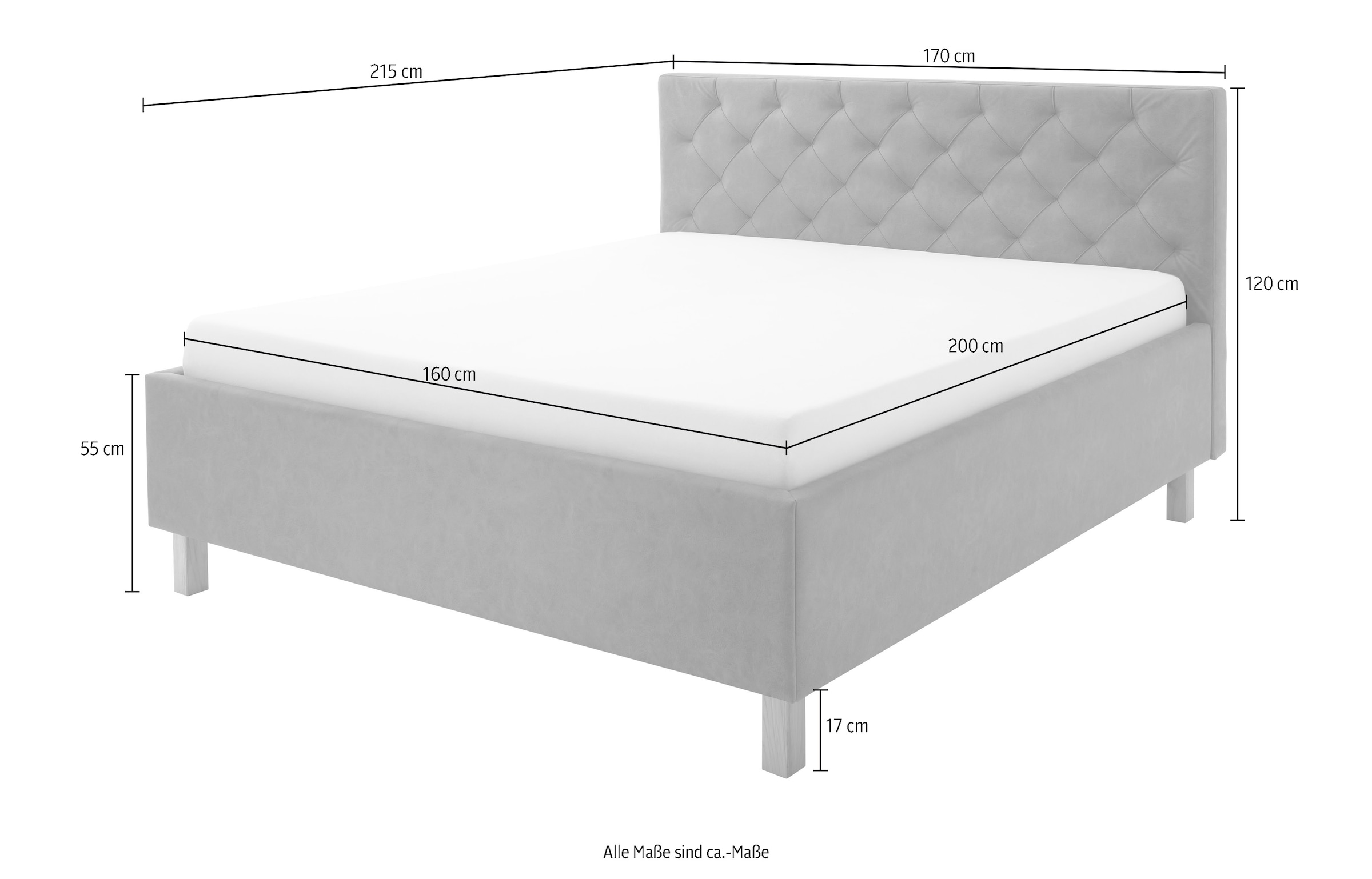 meise.möbel Lit rembourré »San Remo« mit Bettkasten