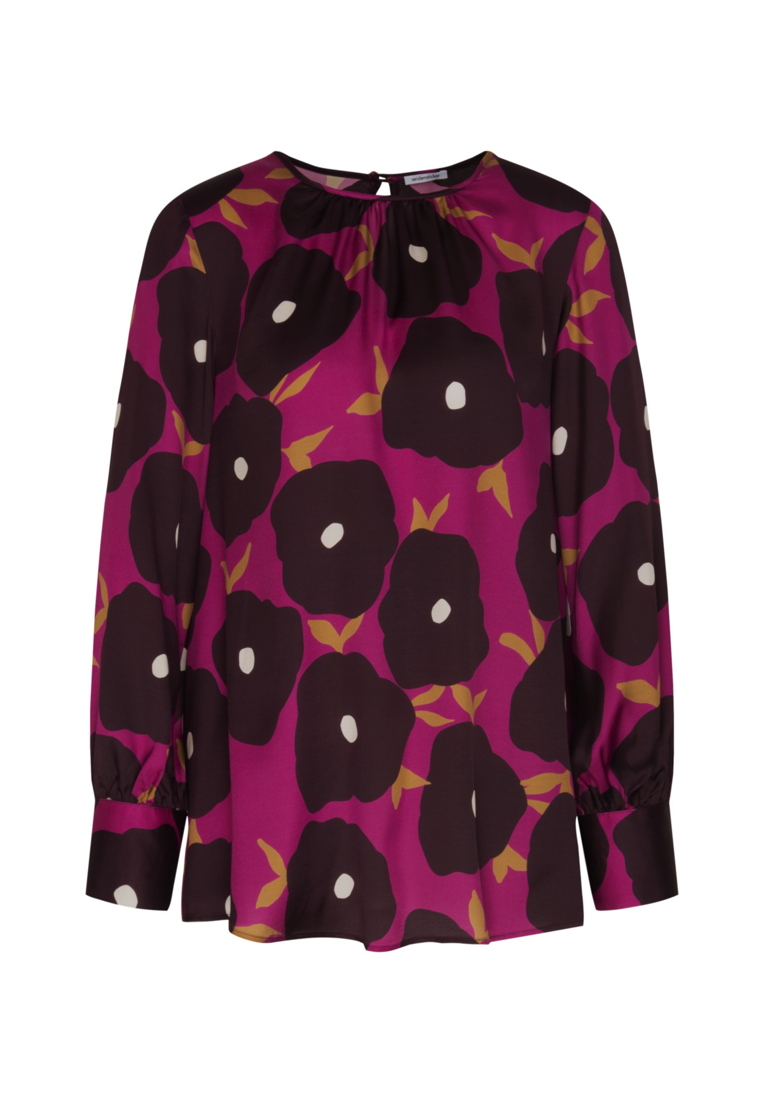seidensticker Shirtbluse »Schwarze Rose«, Langarm Rundhals Druck