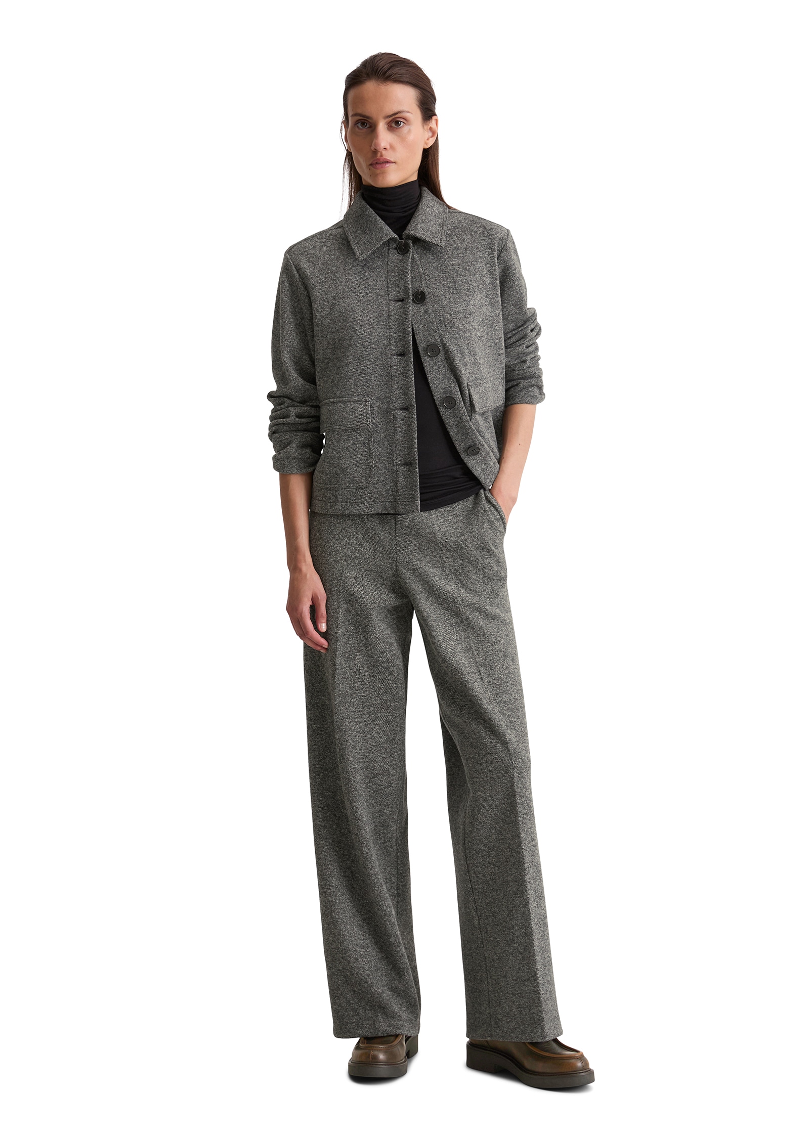 Marc O'Polo Kurzjacke Tweed-Jerseyjacke regular fit aus Organic Cotton-Mix