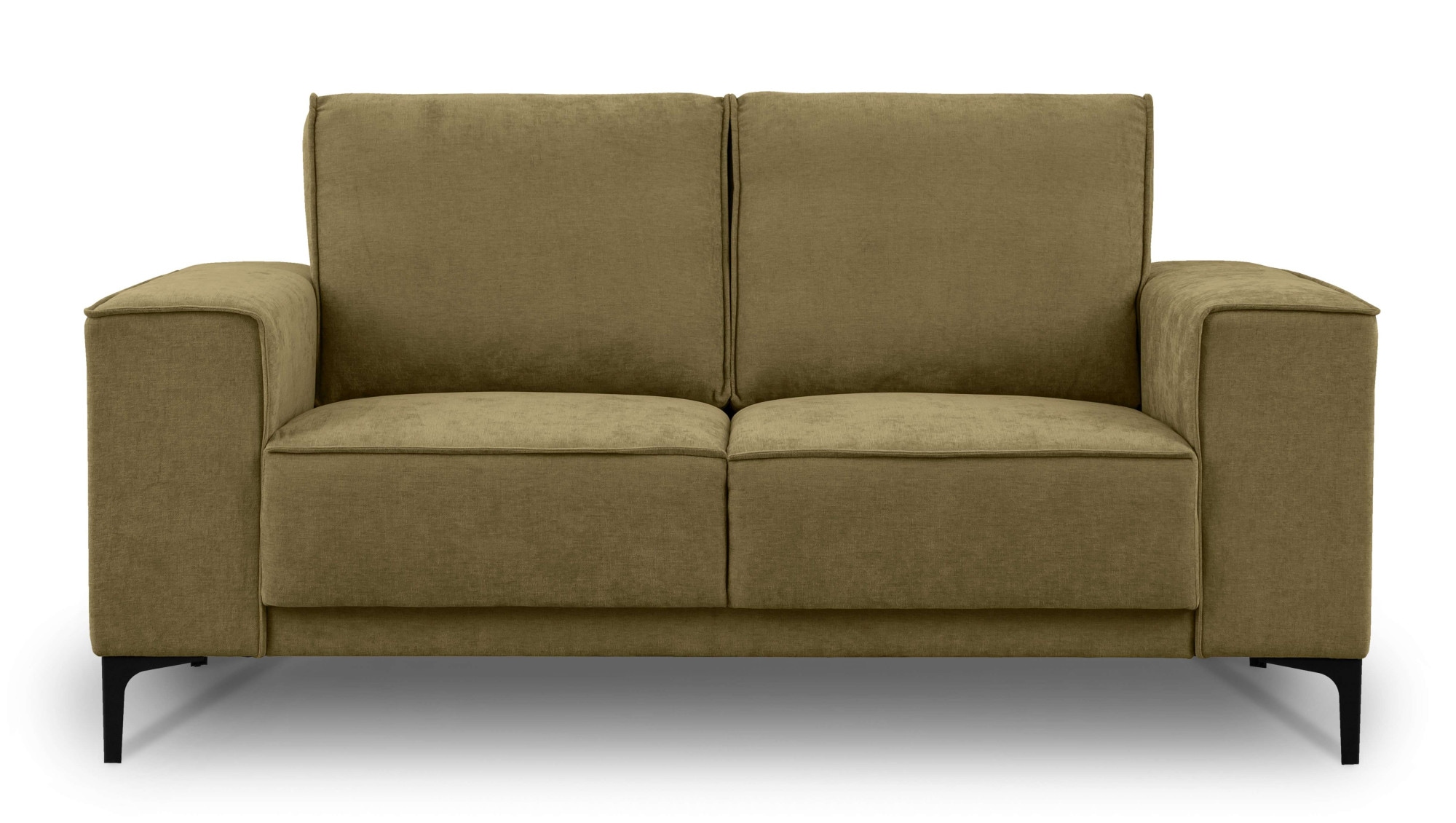 Places of Style 2-Sitzer »Kompaktsofa Oland, Struktur, Flachgewebe, Luxus-Microfaser, Boucle«, 164 cm, Wellenunterfederung, Skandi-Design, Metallfüsse