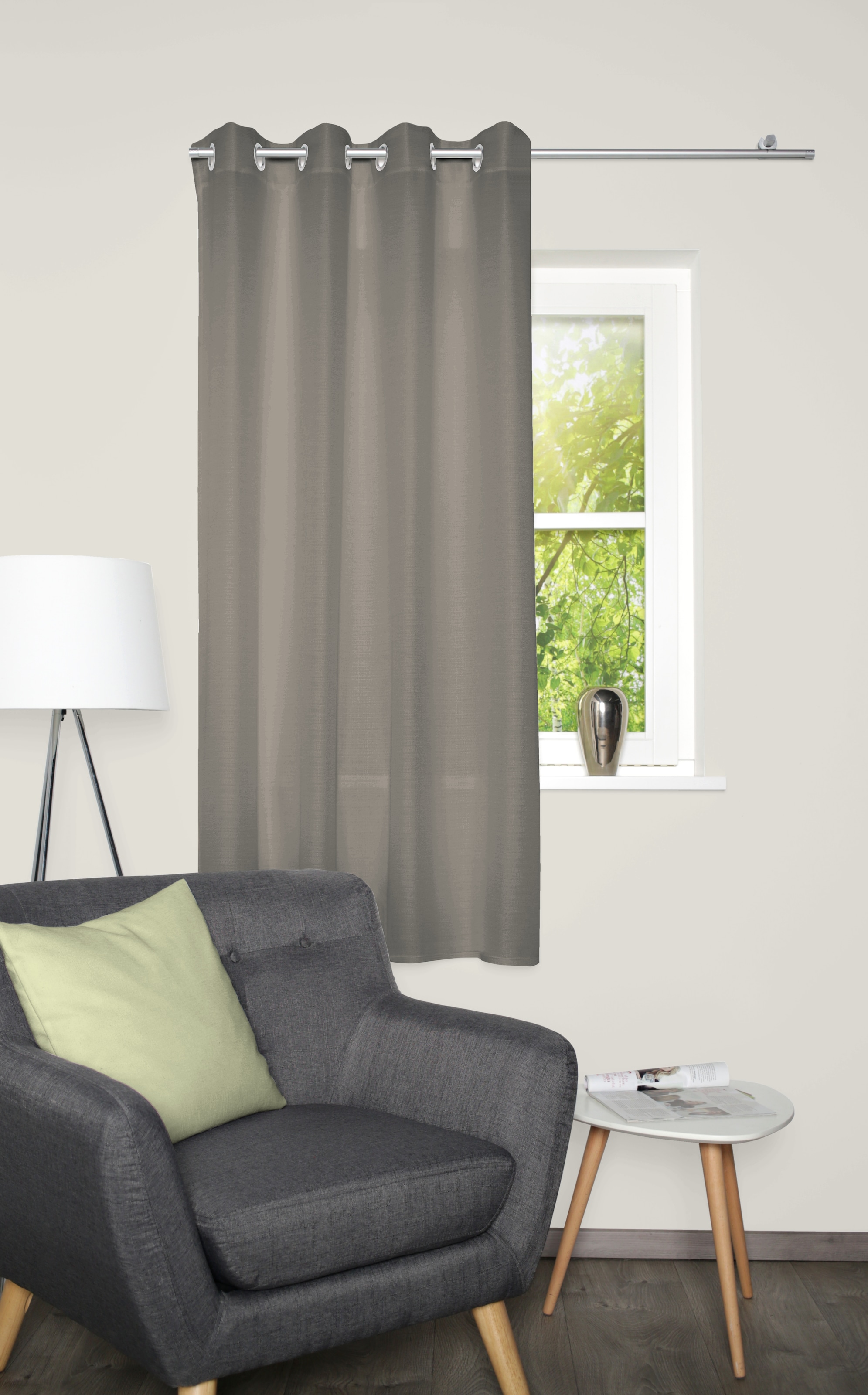 Home Basics Rideau »BENOGA« Œillet 1 cuis tlg. Ösenschal, Uni, Dekostruktur