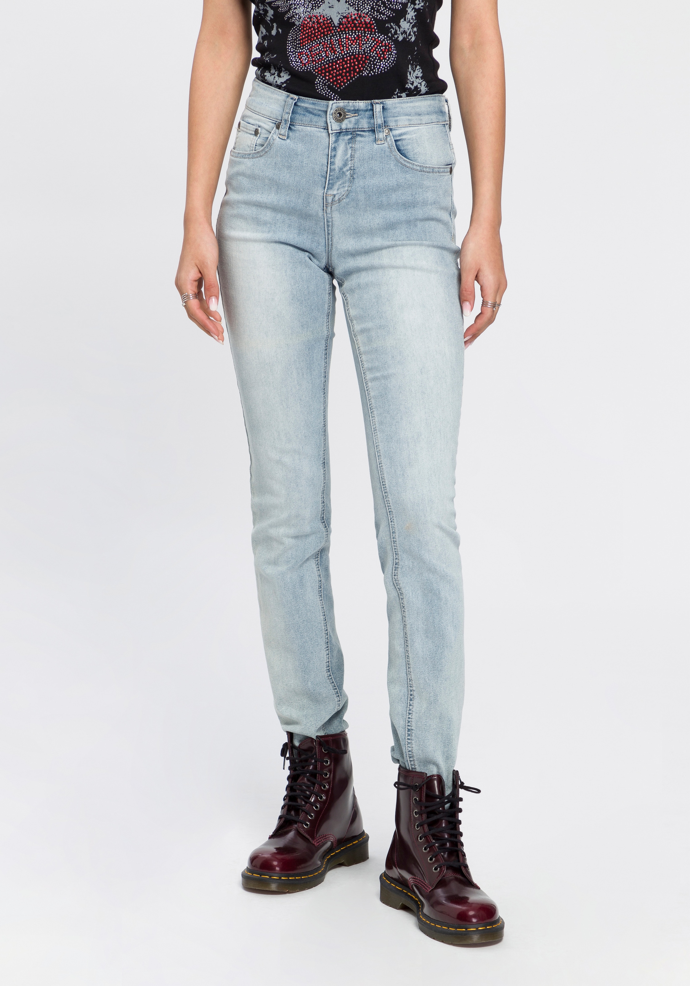 ♕ Arizona Skinny-fit-Jeans Waist »Shaping«, kaufen High versandkostenfrei