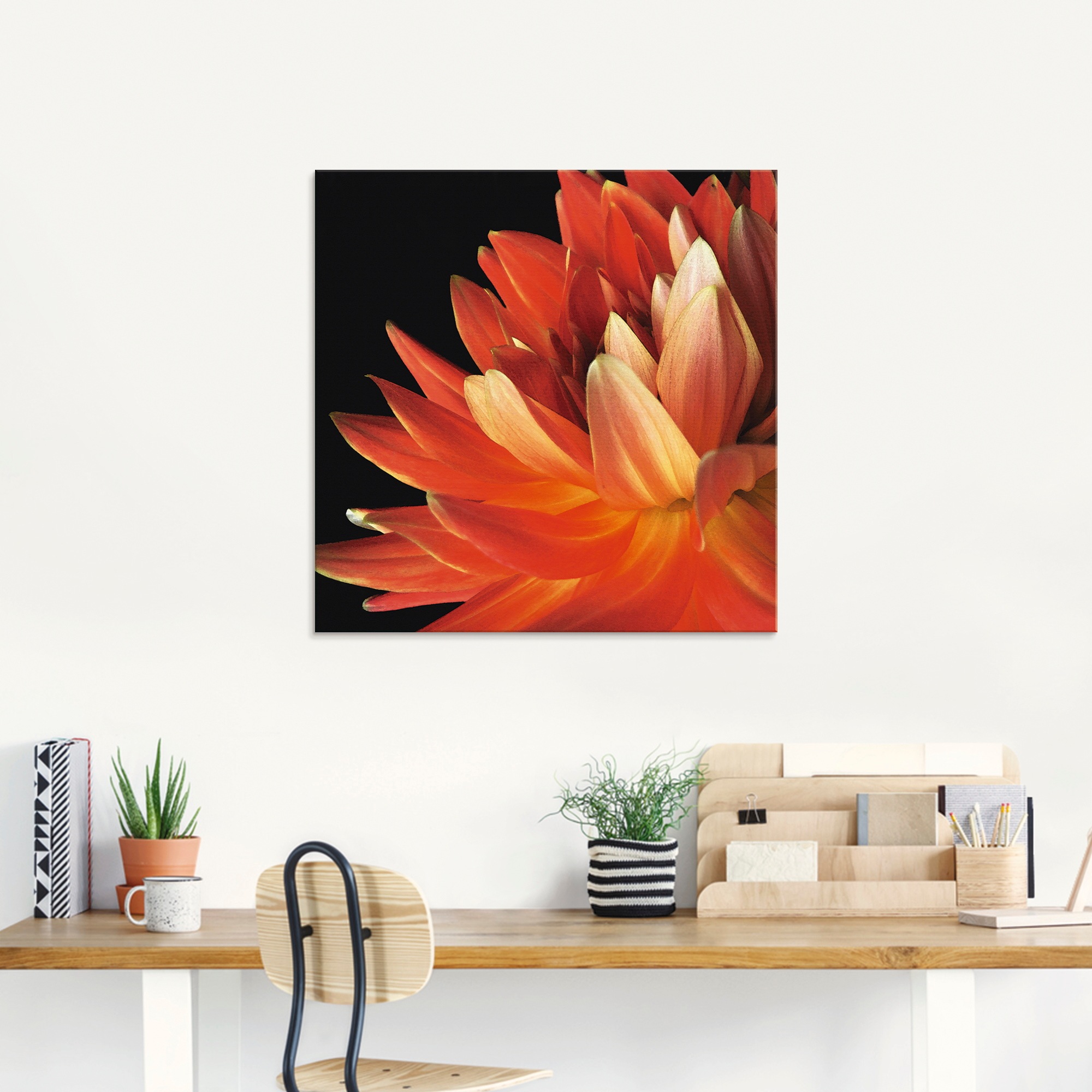 Artland Glasbild »Rote Dahlie«, Blumen, (1 St.), in verschiedenen Grössen