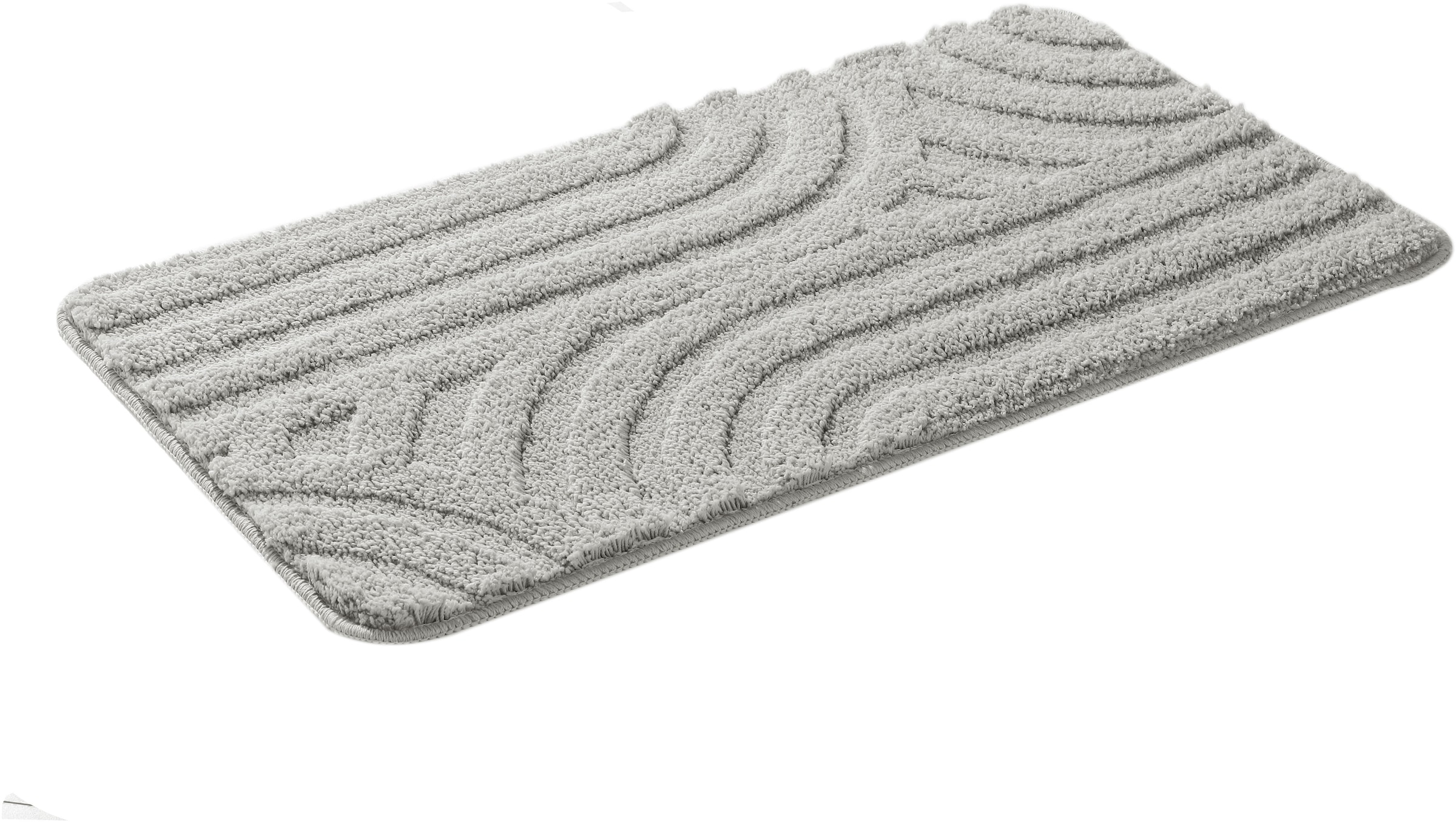 my home Badematte »Sanremo Scandi, Badvorleger, Badezimmer Teppich, Duschvorleger«, rutschhemmend beschichtet, strapazierfähig, Badteppich, Uni Farben, Hoch-Tief-Effekt, modernes Muster, Boho