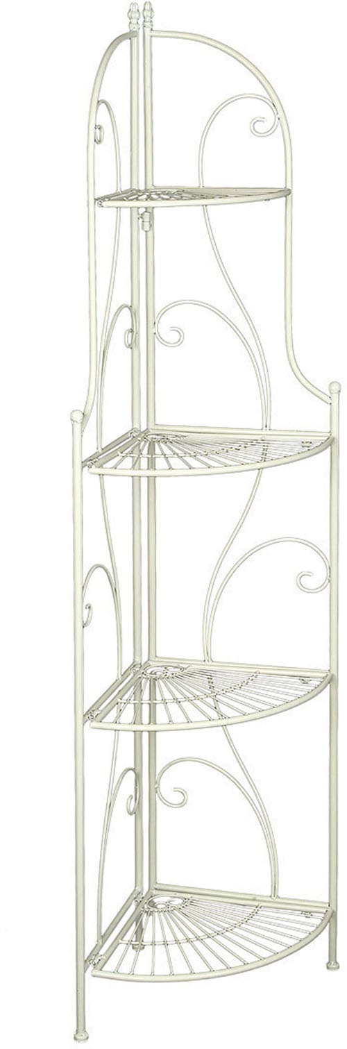 Image of Ambiente Haus Standregal "Eckregal mit 4 Böden in Antikweiss" 1 Stk. tlg.