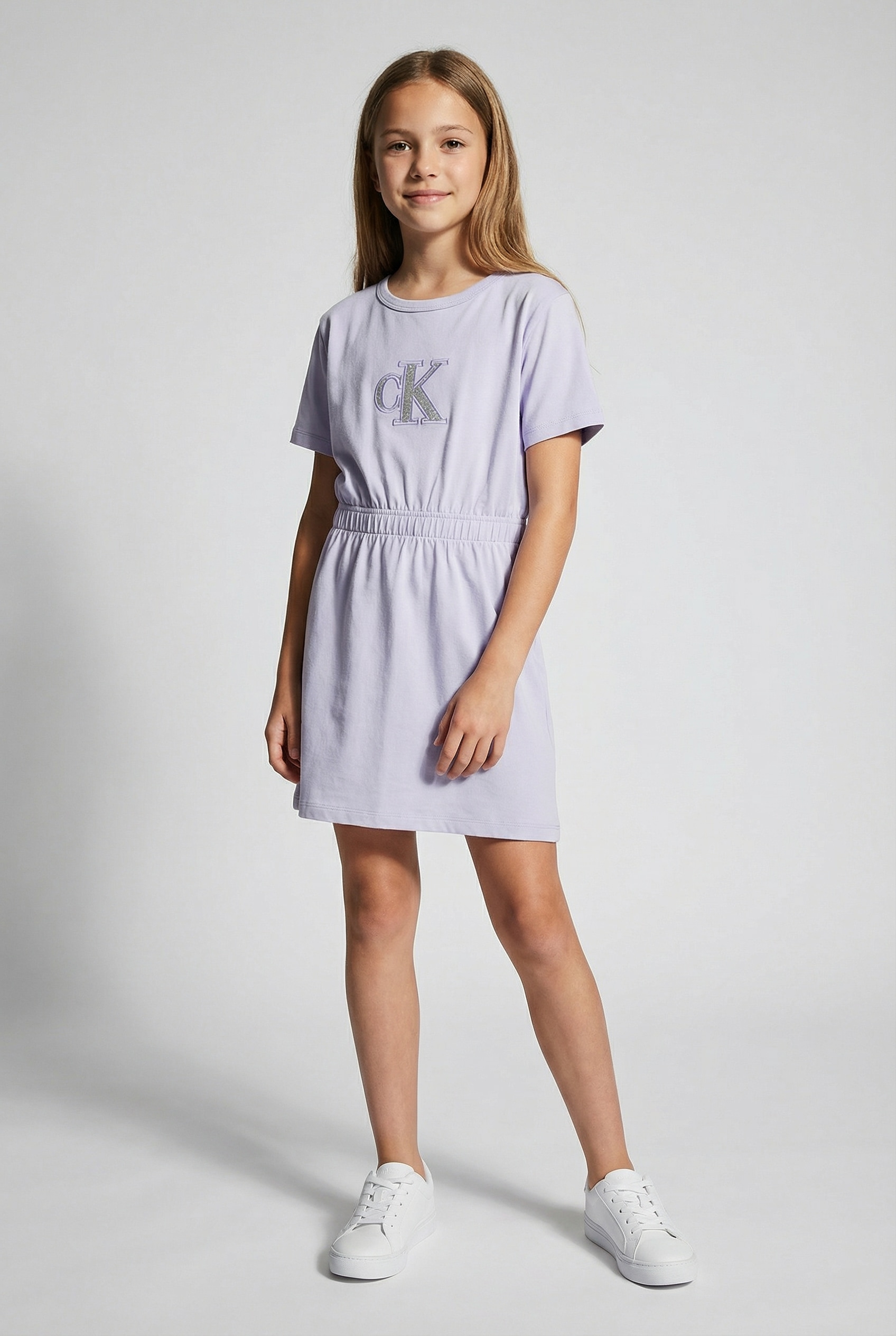 Image of Calvin Klein Jeans Jerseykleid "MONOLOGO METALLIC T-SHIRT DRESS" mit glänzendem Logo
