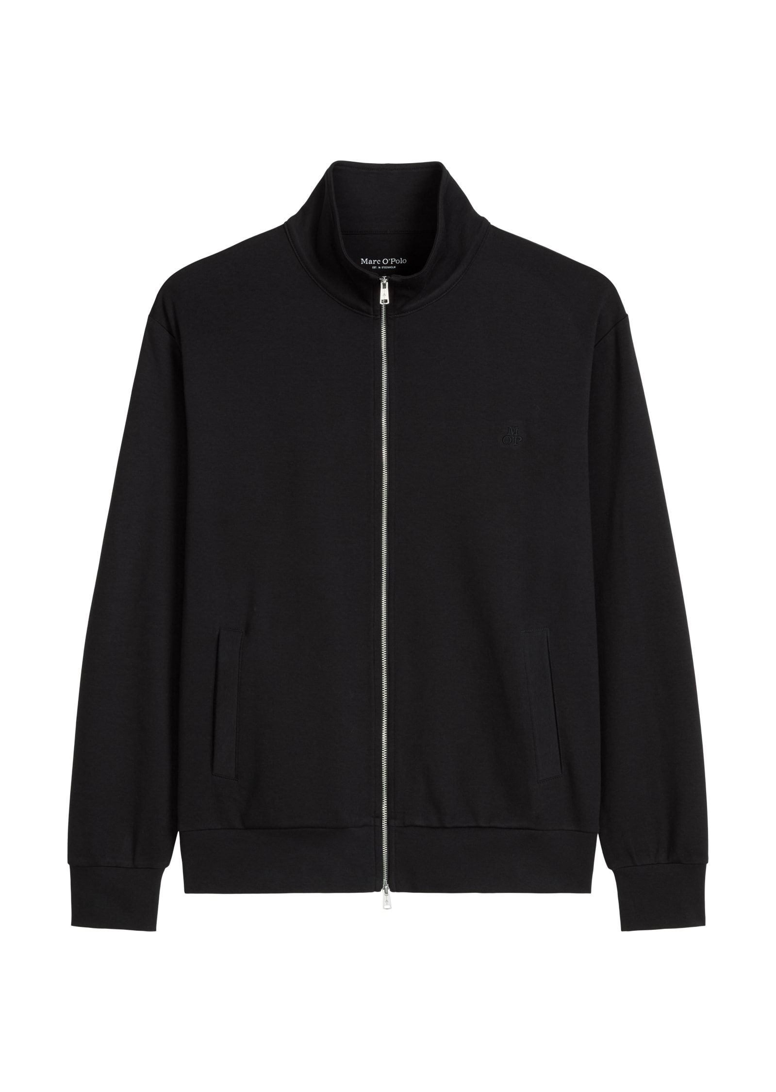 Marc O'Polo Veste sweat »Mix N Match Interlock« mit kleinem Stehkragen, Reissverschluss und langen Ärmeln
