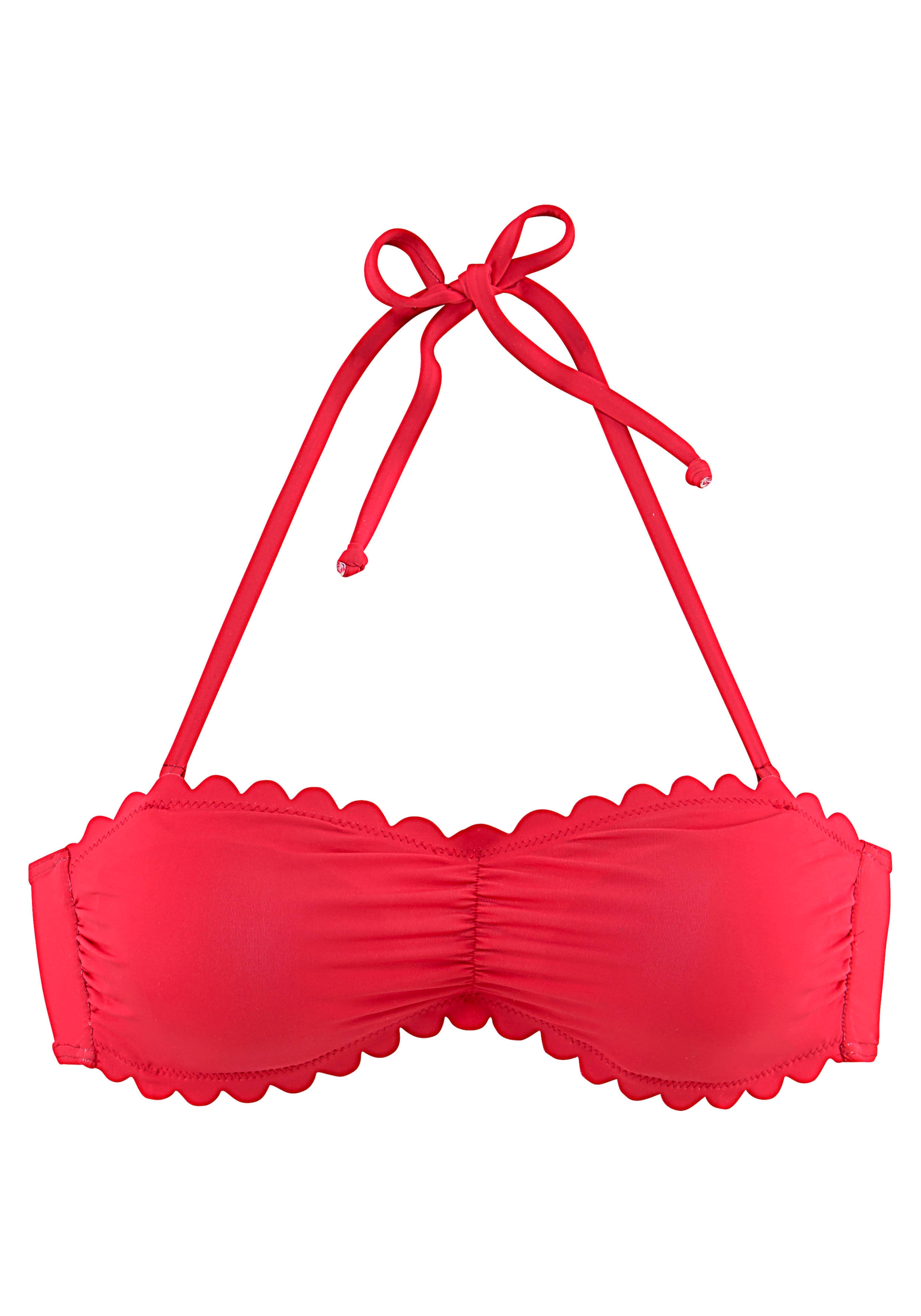 LASCANA Bandeau-Bikini-Top »Scallop«, mit gelaserter Wellenkante