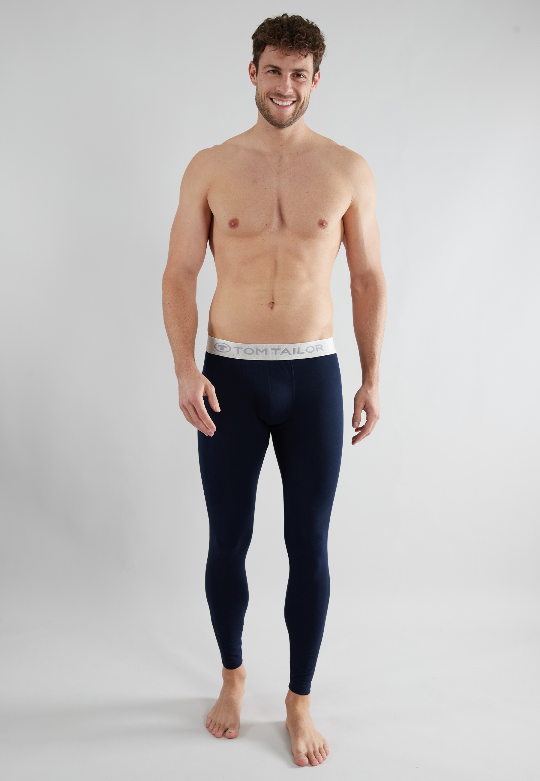 Image of TOM TAILOR Leggings Logobund, eng, leicht, elastisch, basic, bequem, Baumwollmix