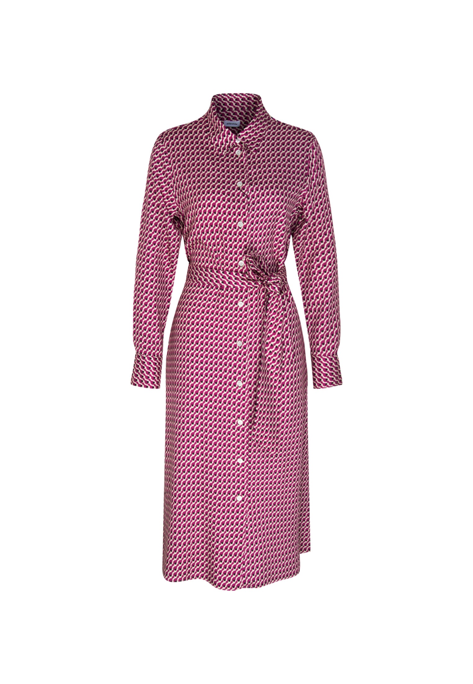 seidensticker Sommerkleid »Schwarze Rose«, Langarm Kragen Druck