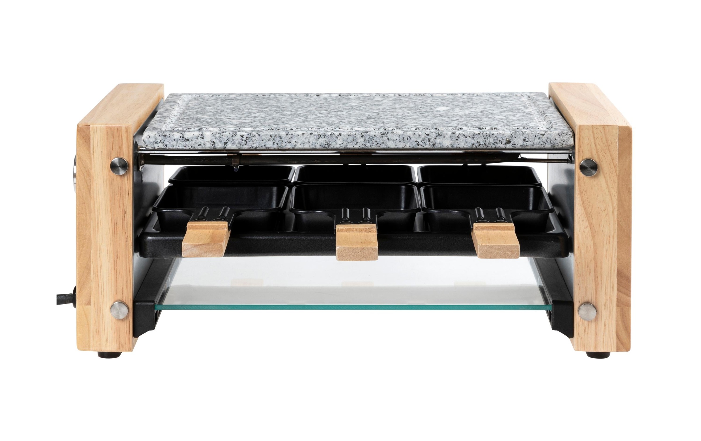 FURBER Raclette »Raclette-Grill 6P Holz/Stein«, 900 W