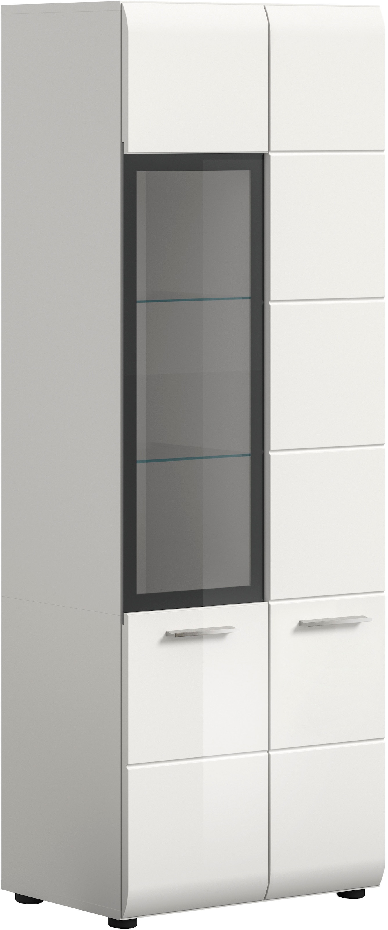 Image of Home affaire Vitrine "FLORENZ, Höhe: 160 cm, hochwertige MDF-Front, Glastür, Glasböden" 1 Stk. tlg. Vitrine, Vitrine weiss, Vitrinenschrank, Wohnzimmervitrine, Wohnzimmer