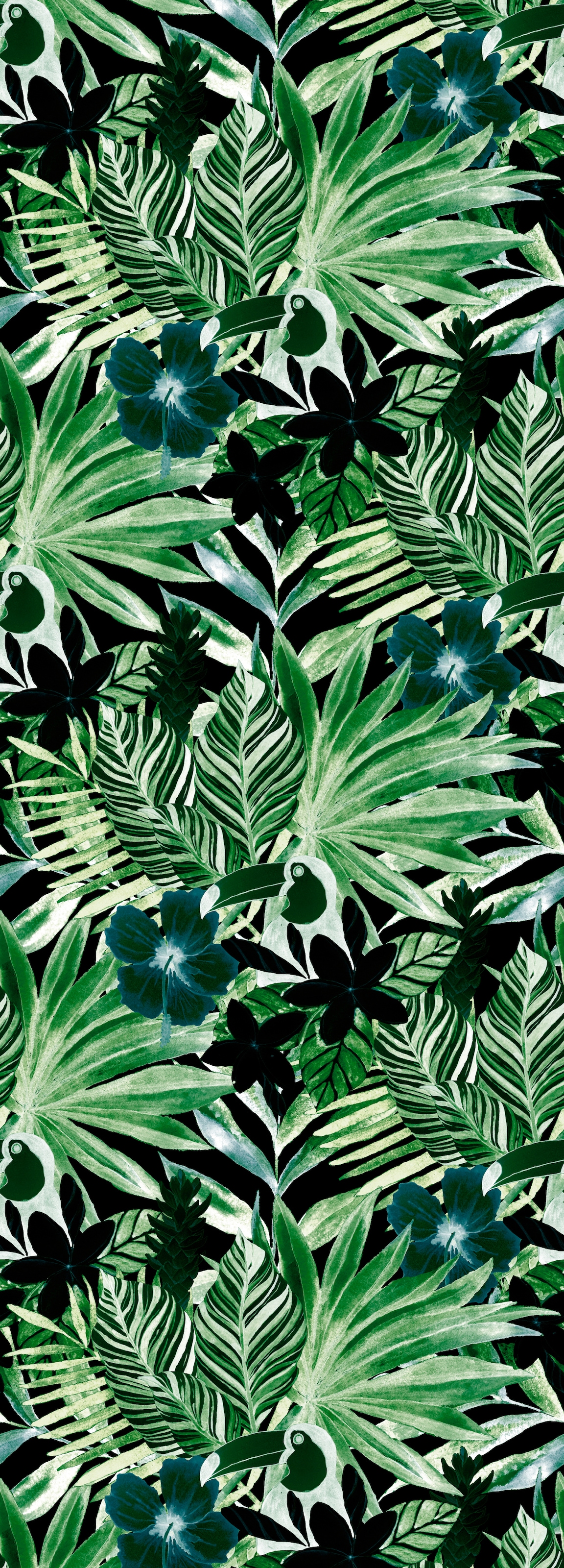 Image of queence Vinyltapete "Elli" Motiv bedruckt botanisch floral gemustert natürlich glatt 90x250cm, selbstklebend, kinderleichte Anbringung, Sticker