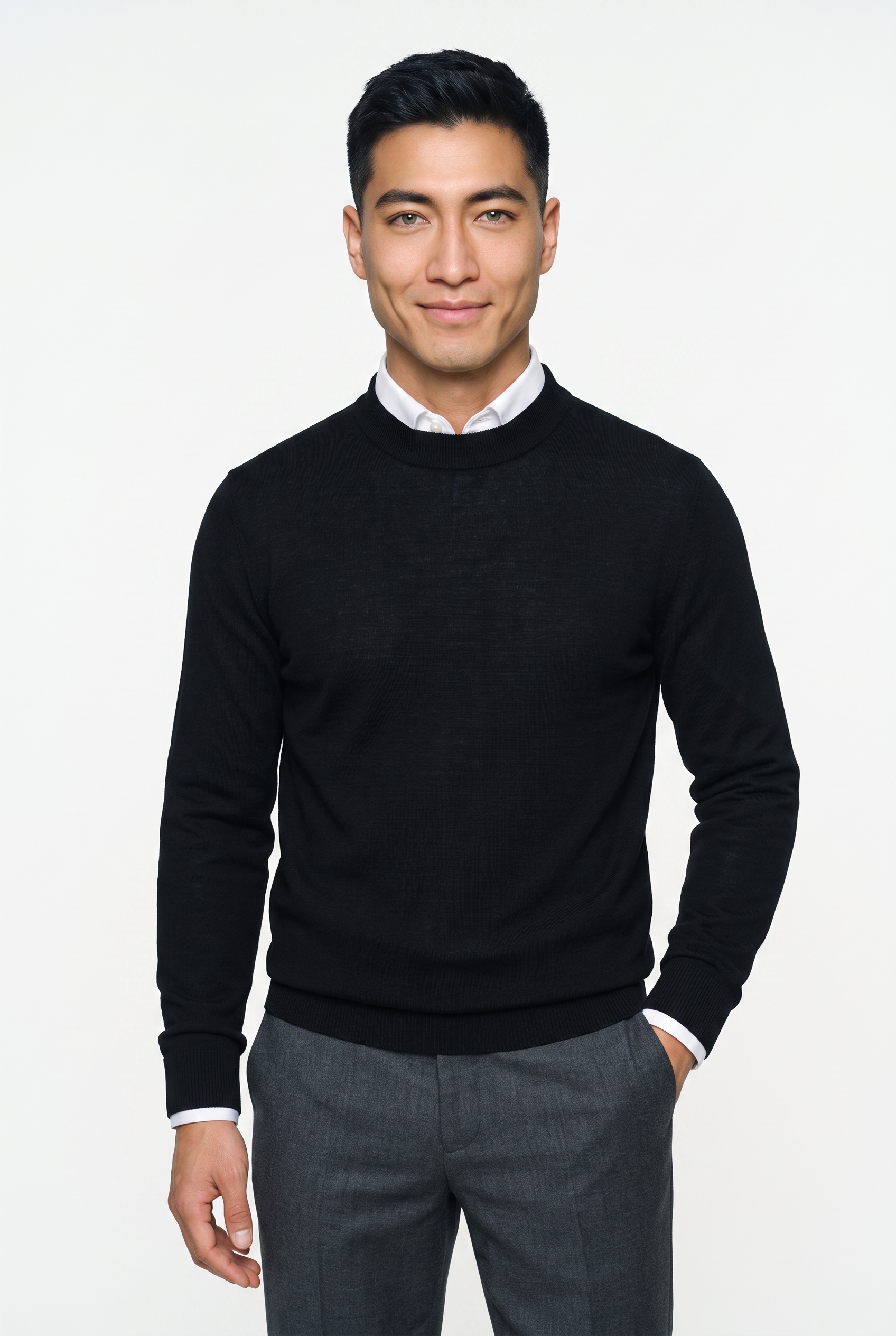 JOOP! Pull en tricot »Davide Schurwolle Premium Strick« en laine noble