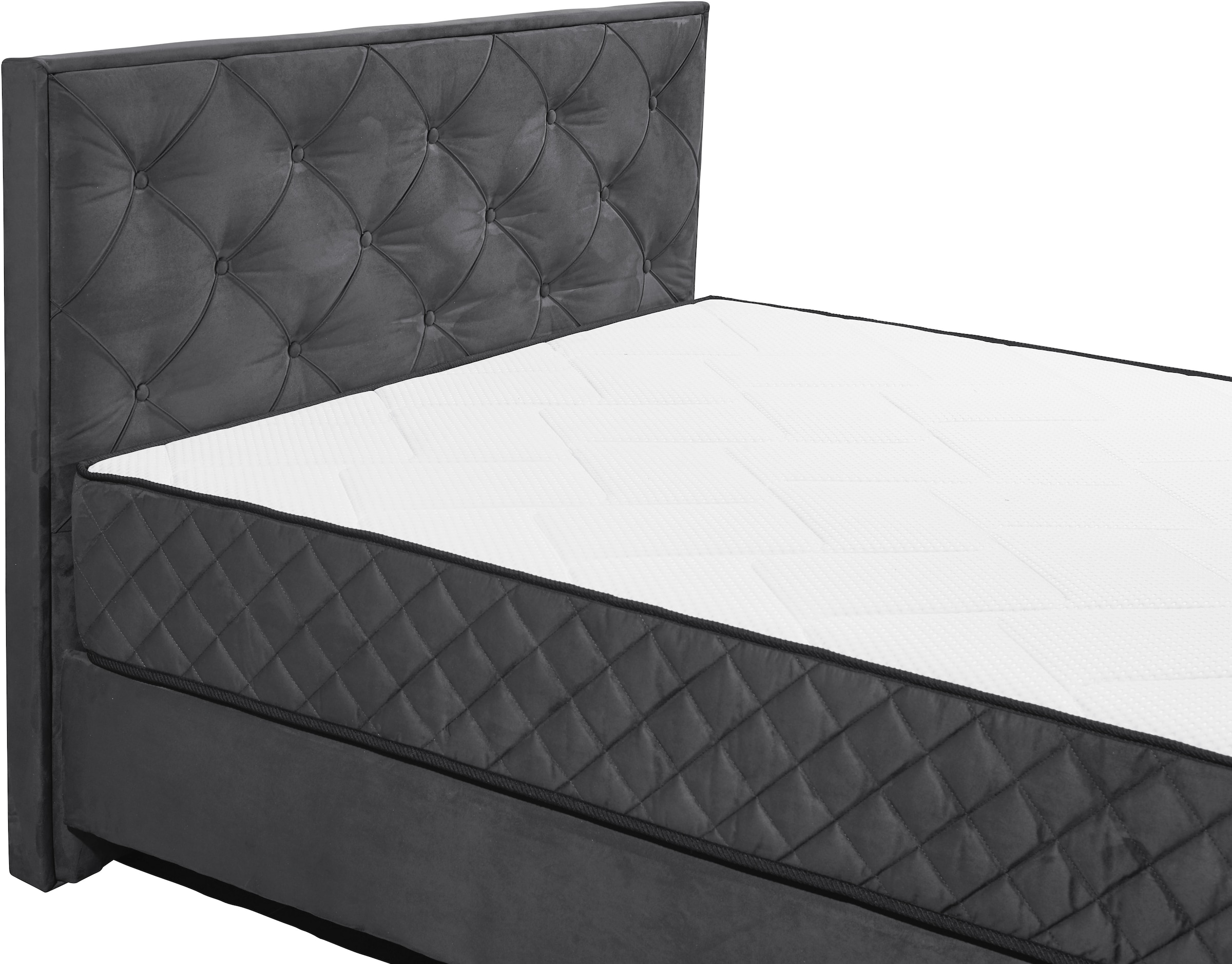 ED EXCITING DESIGN Boxbett »Monroe inkl. Bettkasten, erhältlich in den Breiten 160cm & 180cm« Duo-Matratze - feste Seite mit Kokosmatte