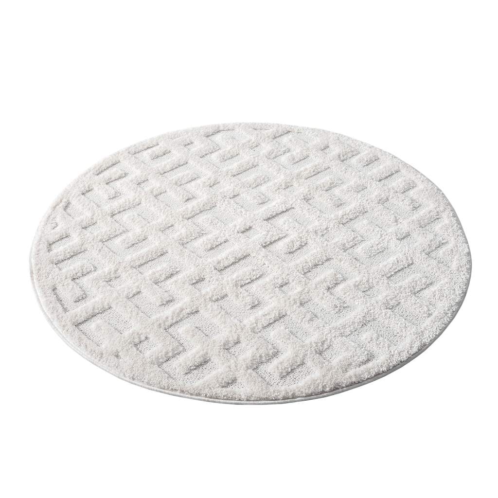 Carpet City Hochflor-Teppich »FOCUS737«, rund, 20 mm Höhe, Boho-Teppich, Hochtief-Muster/ 3D-Effekt, für Wohnzimmer, Schlafzimmer