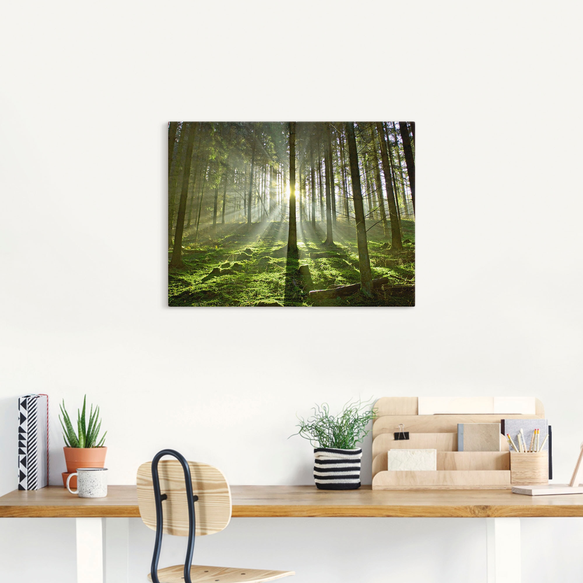 Artland Wandbild »Wald im Gegenlicht«, Wald, (1 St.), als Leinwandbild, Poster in verschied. Grössen