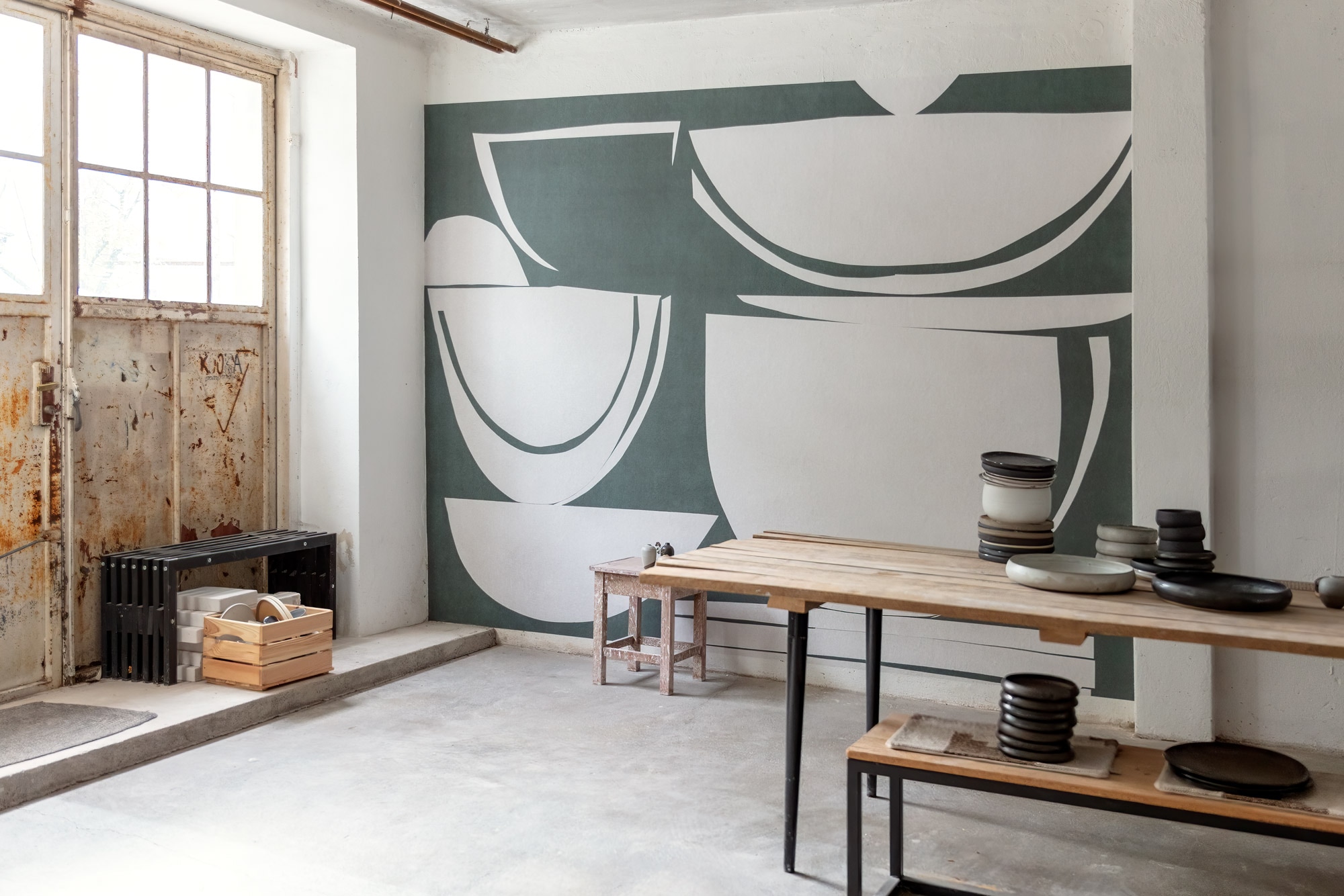 Image of Komar Fototapete "Vlies Fototapete - Pottery - Grösse 400 x 250 cm" Motiv bedruckt glatt