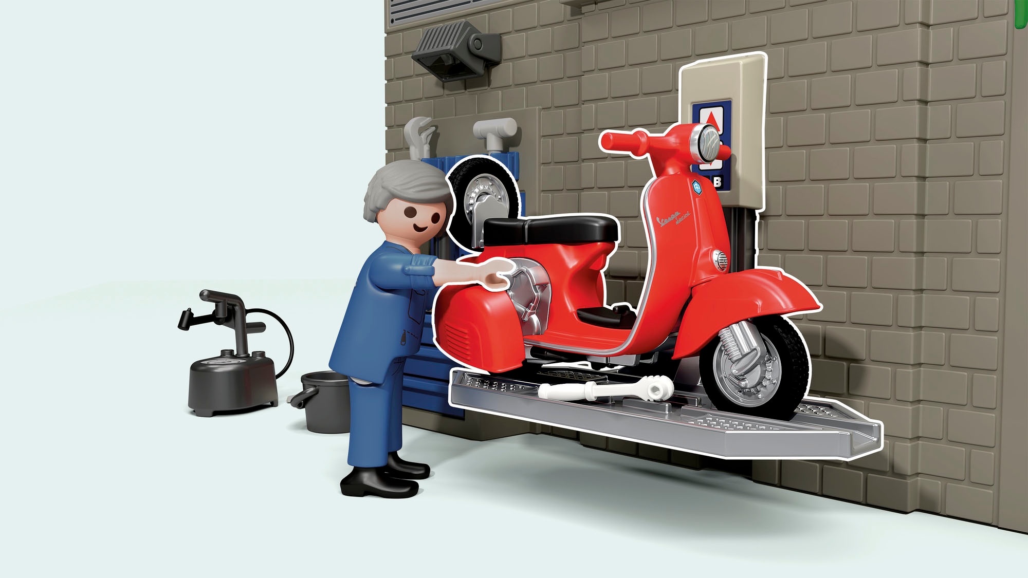 Playmobil® Jeu de construction »60s Vespa Garage (71620), Vespa« fabriqué en Europe