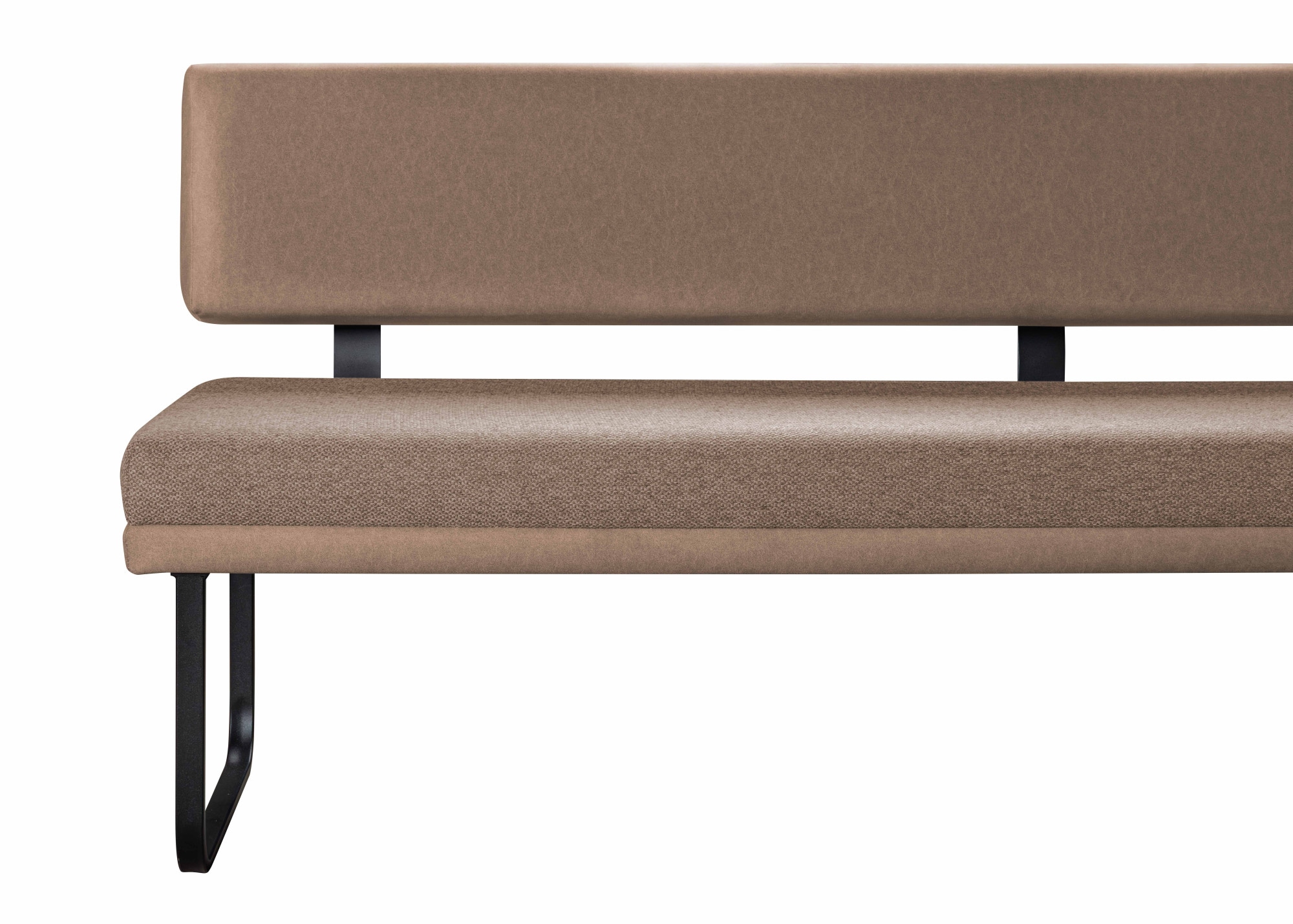 GOODproduct Eckbank »Gabi Esszimmerbank, Bank, Küchenbank, Polsterbank« Gestell aus matt-schwarzem Flachmetall, stabil, 2-Stoff-Design