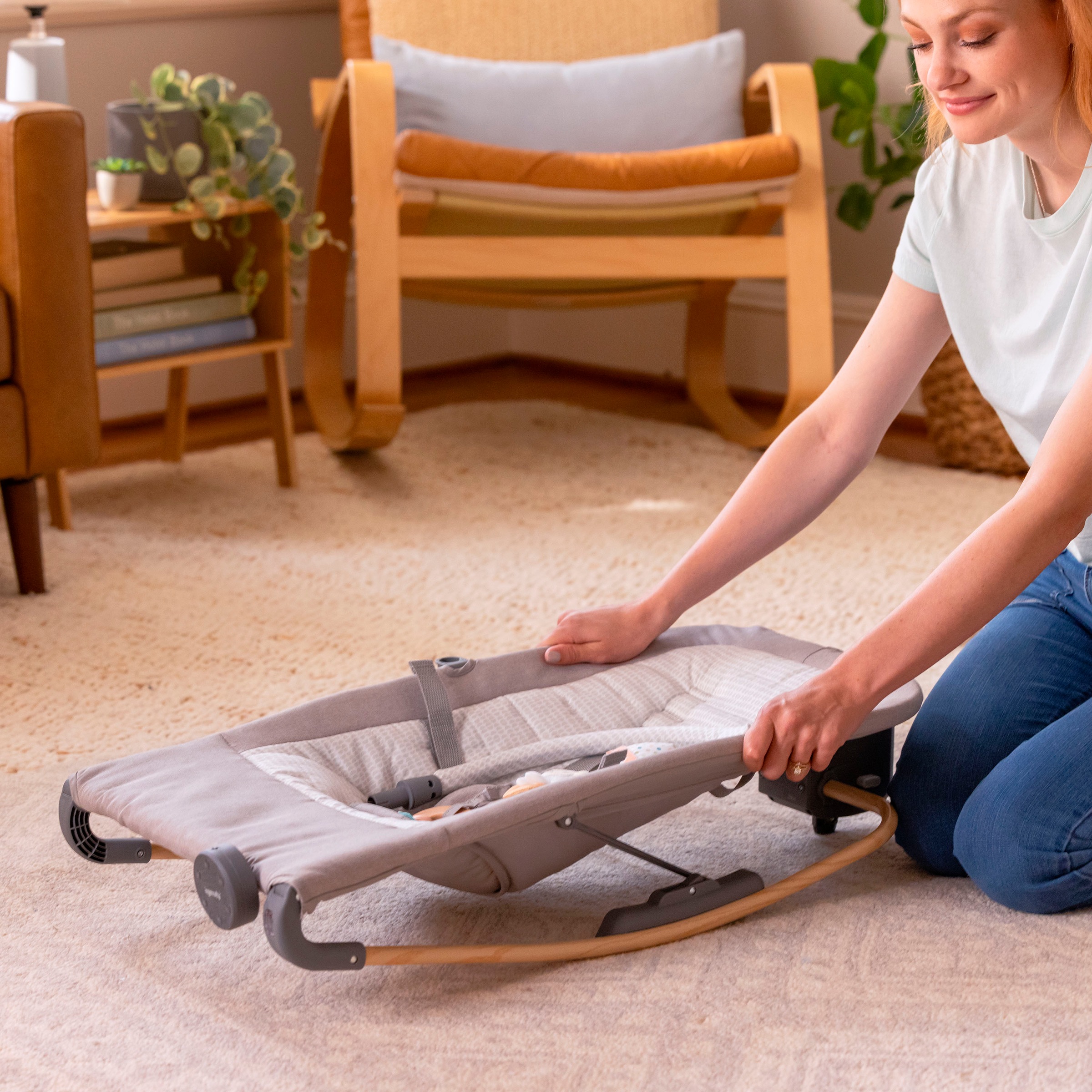 ingenuity Babywippe »Keep InMotion Automatic Rocking Seat - Soulful Skies« mit Sound-Effekt